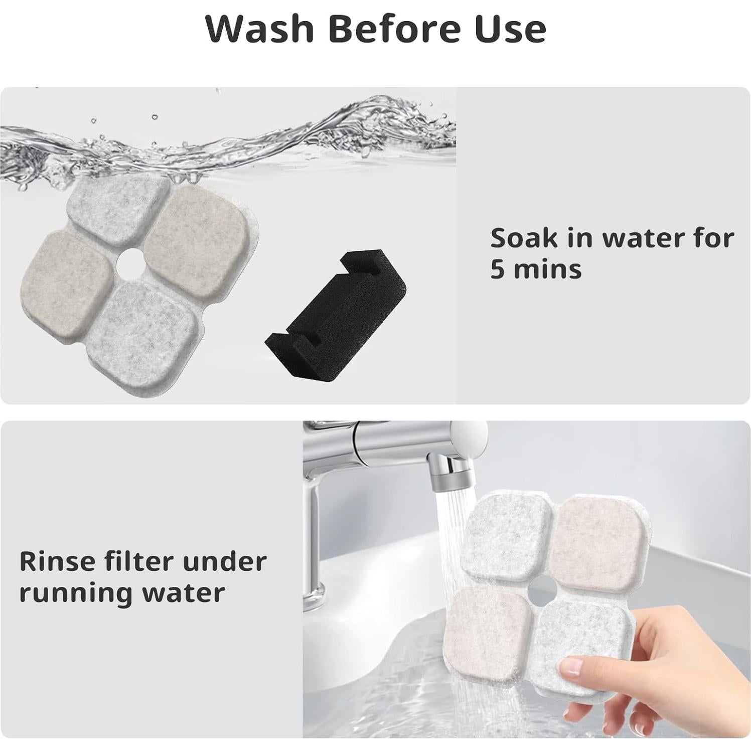 Filtros de agua para gatos Baofum 6 unidades 3L sistema triple