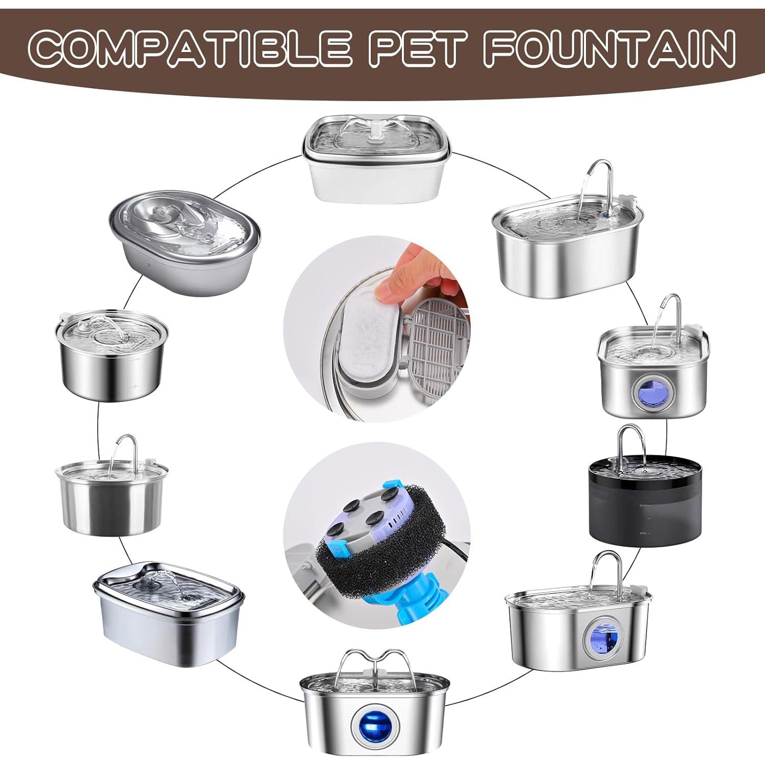 Filtros de Agua para Gatos MJYNITE - 8 Reemplazos + 8 Esponjas