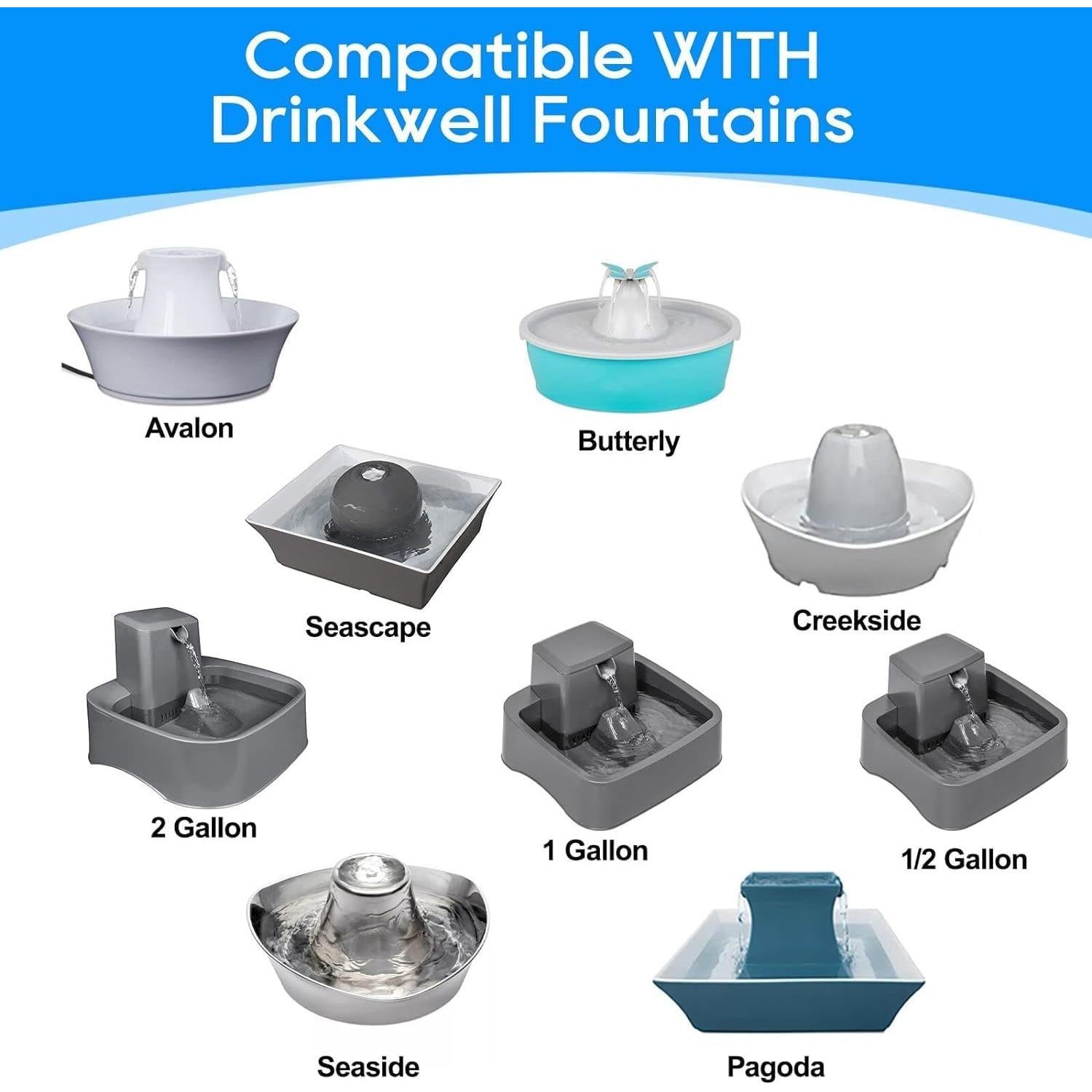 Filtros de agua para gatos MyfatBOSS 8+8, carbón y esponja