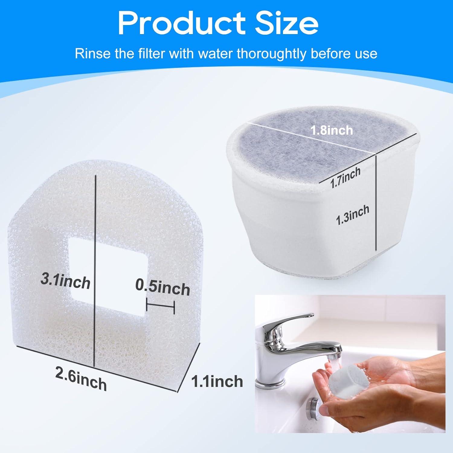 Filtros de agua para gatos MyfatBOSS 8+8, carbón y esponja