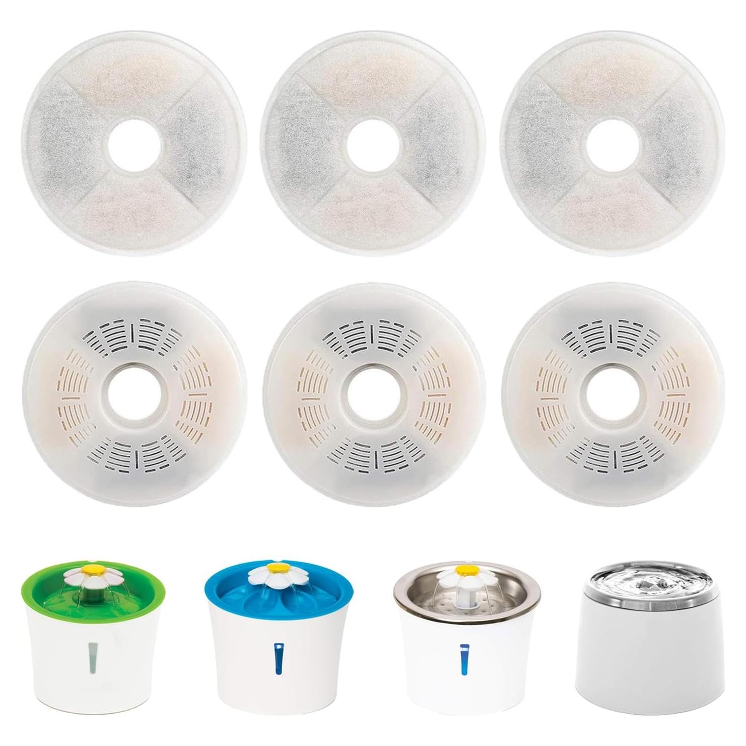 Paquete de 6 filtros de agua para gatos Wezebel Catit