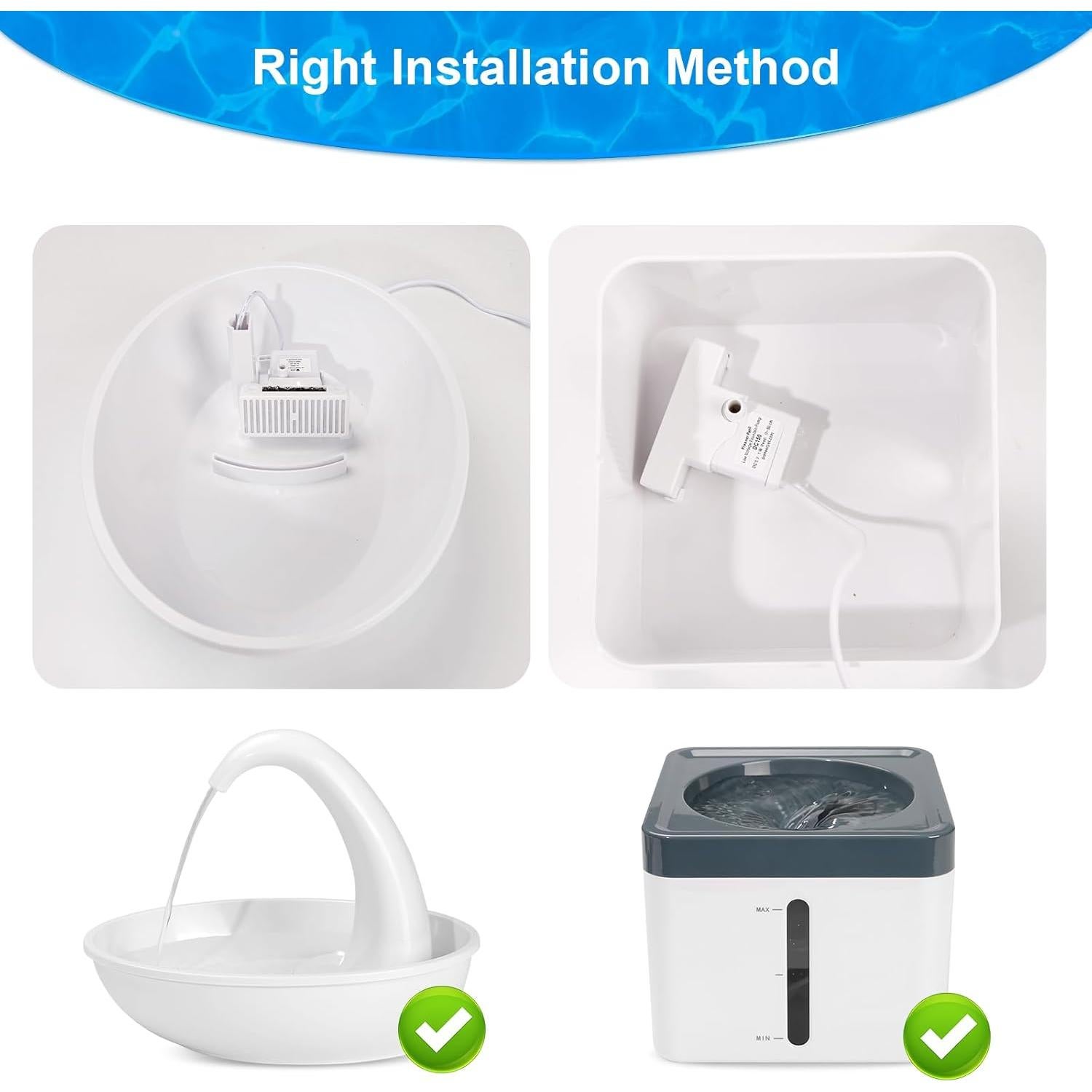 Filtro de Agua en Forma de T Tettie para Fuente de Gatos - 6 Piezas