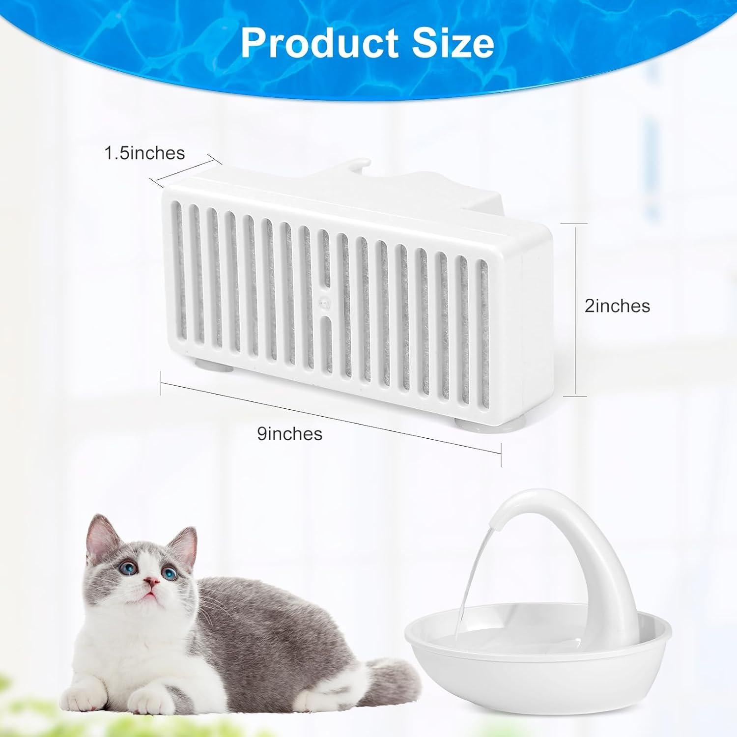 Filtro de Agua en Forma de T Tettie para Fuente de Gatos - 6 Piezas