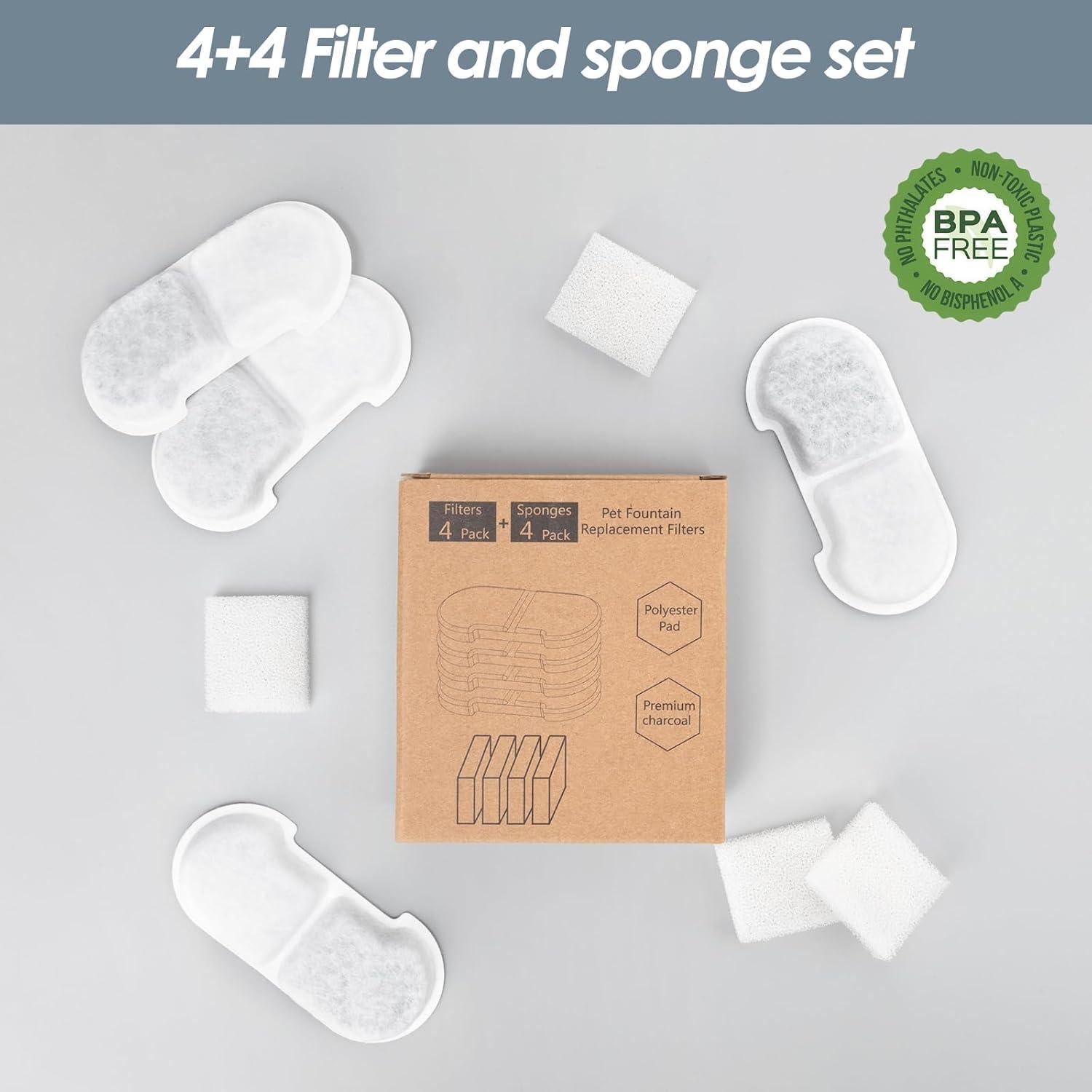 Filtros y Esponjas de Reemplazo SEIRMEP para Fuente de Gato 3L