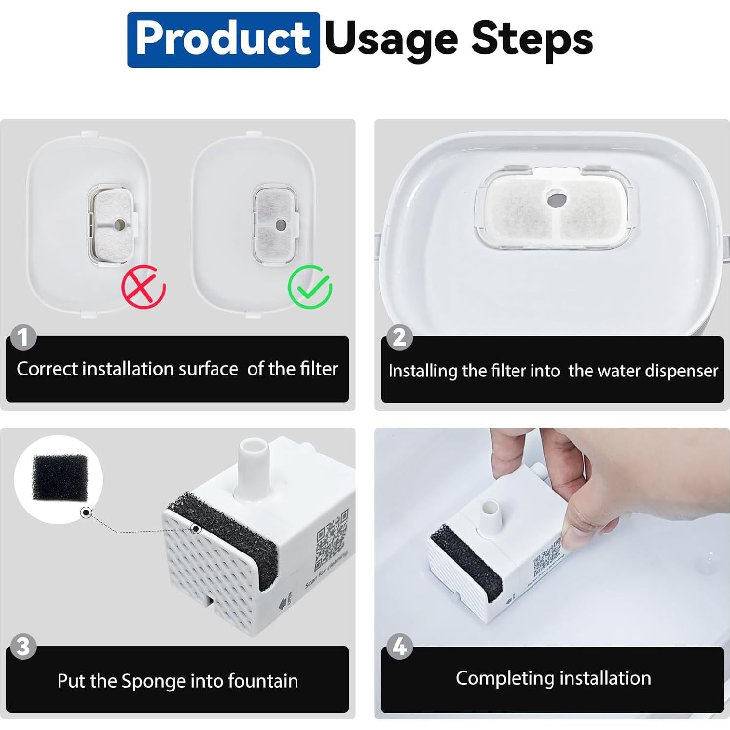 24 Filtros de Reemplazo para Fuente de Agua Gatos Petlibro