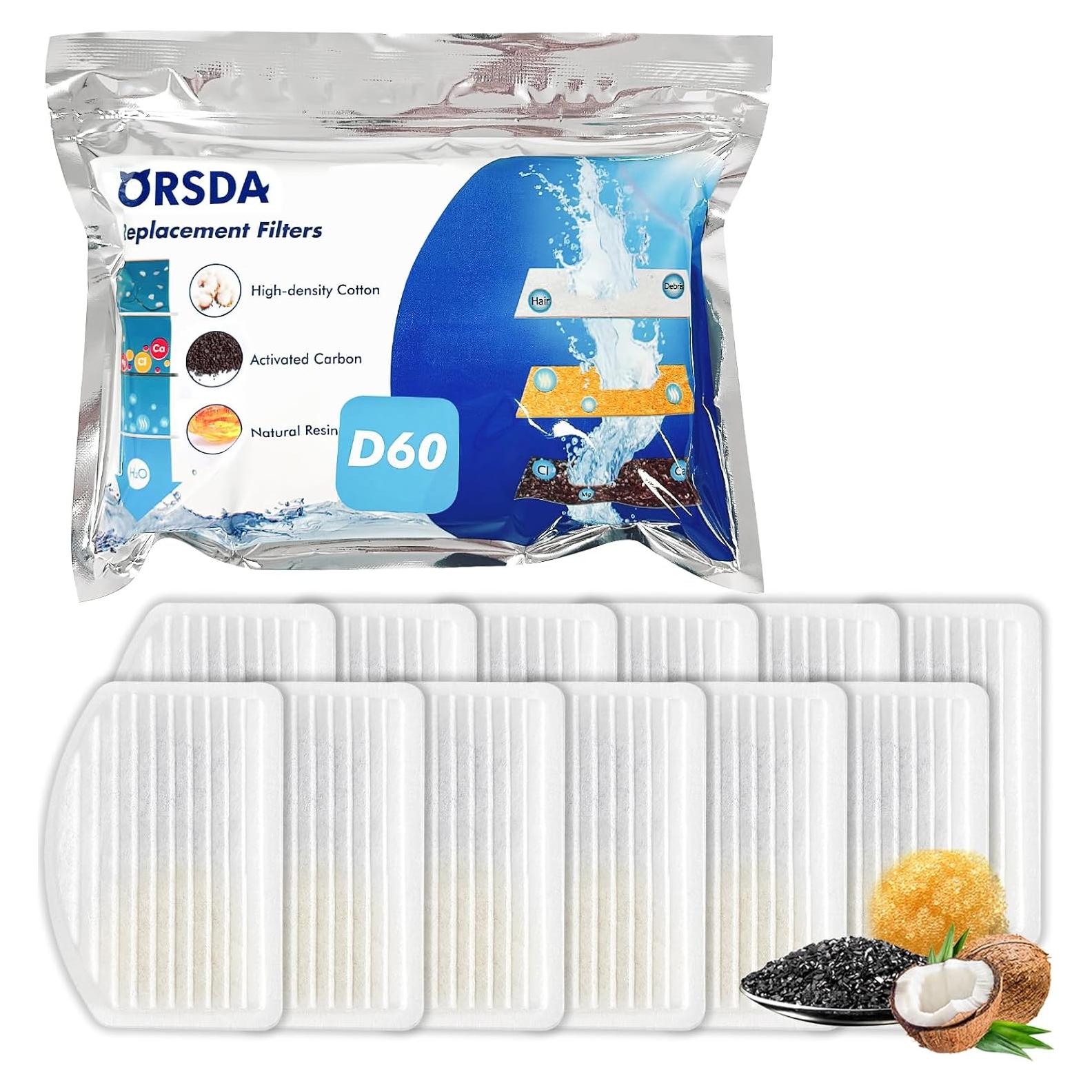 Filtros de Agua para Gatos ORSDA D60/3L - 12 Piezas