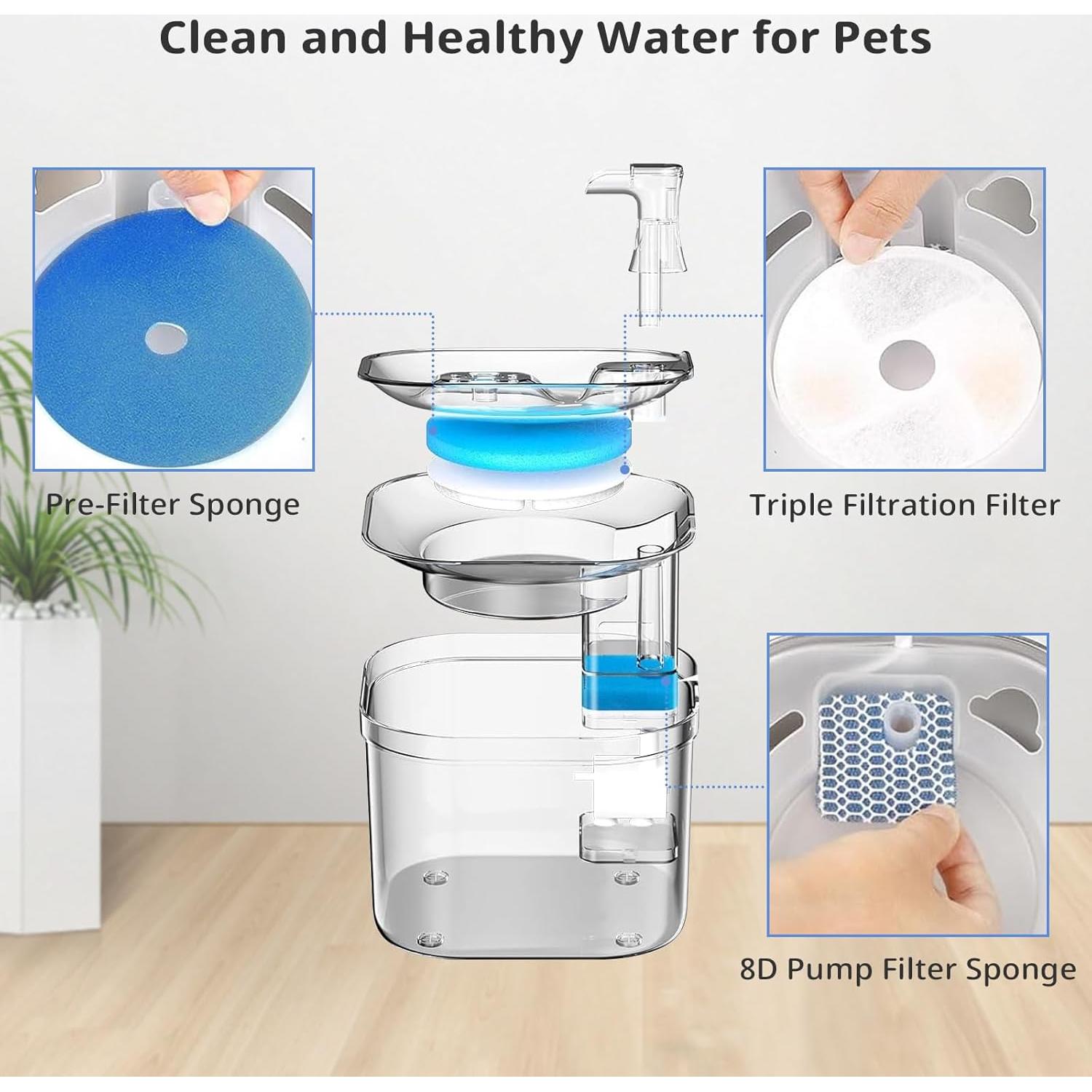 Filtros de agua para mascotas Baofum 5 unidades 10.4 cm