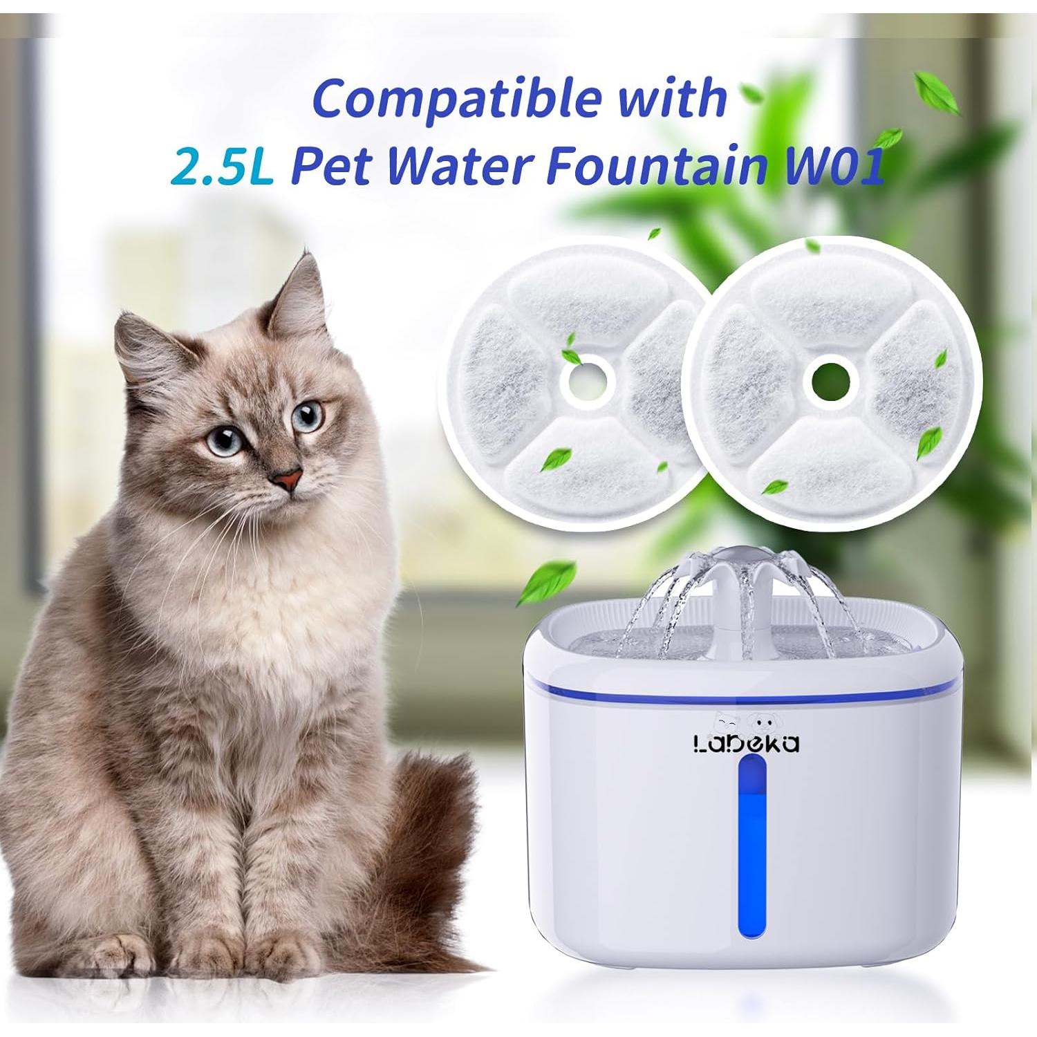 Filtros de agua para gatos LABEKA - 8 filtros + 8 esponjas