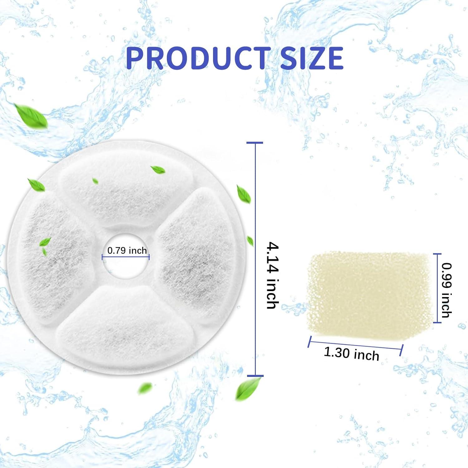 Filtros de agua para gatos LABEKA - 8 filtros + 8 esponjas