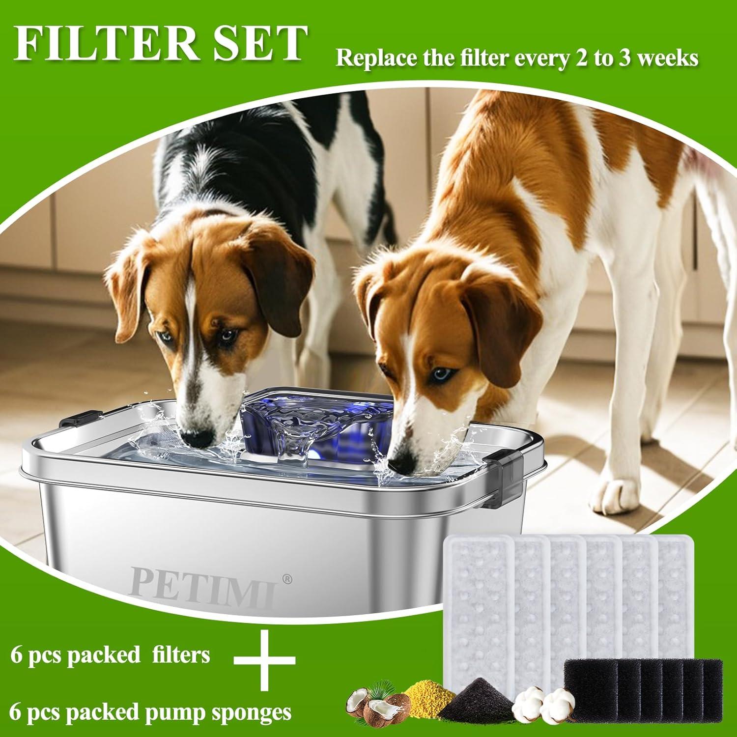 Juego de Filtros y Esponjas PETIMI para Fuente de Agua Mascotas