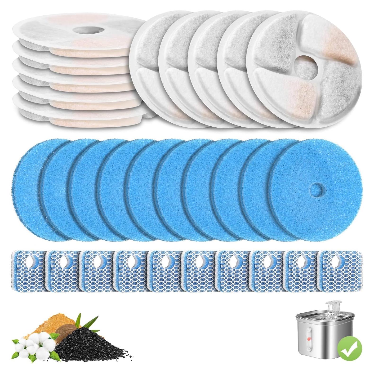 Paquete de 10 Filtros de Reemplazo EZMioo para Fuente de Agua 2.2L