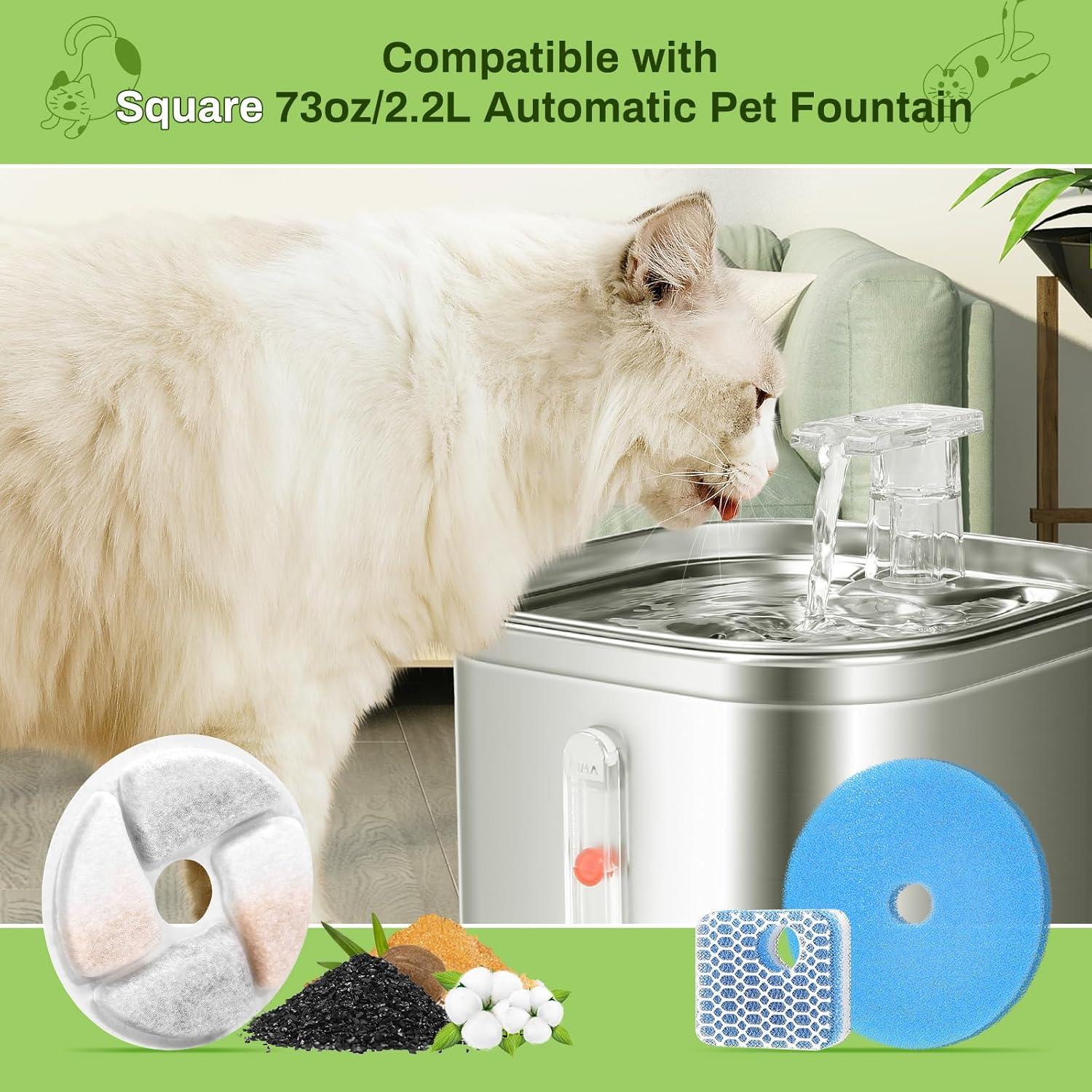 Paquete de 10 Filtros de Reemplazo EZMioo para Fuente de Agua 2.2L