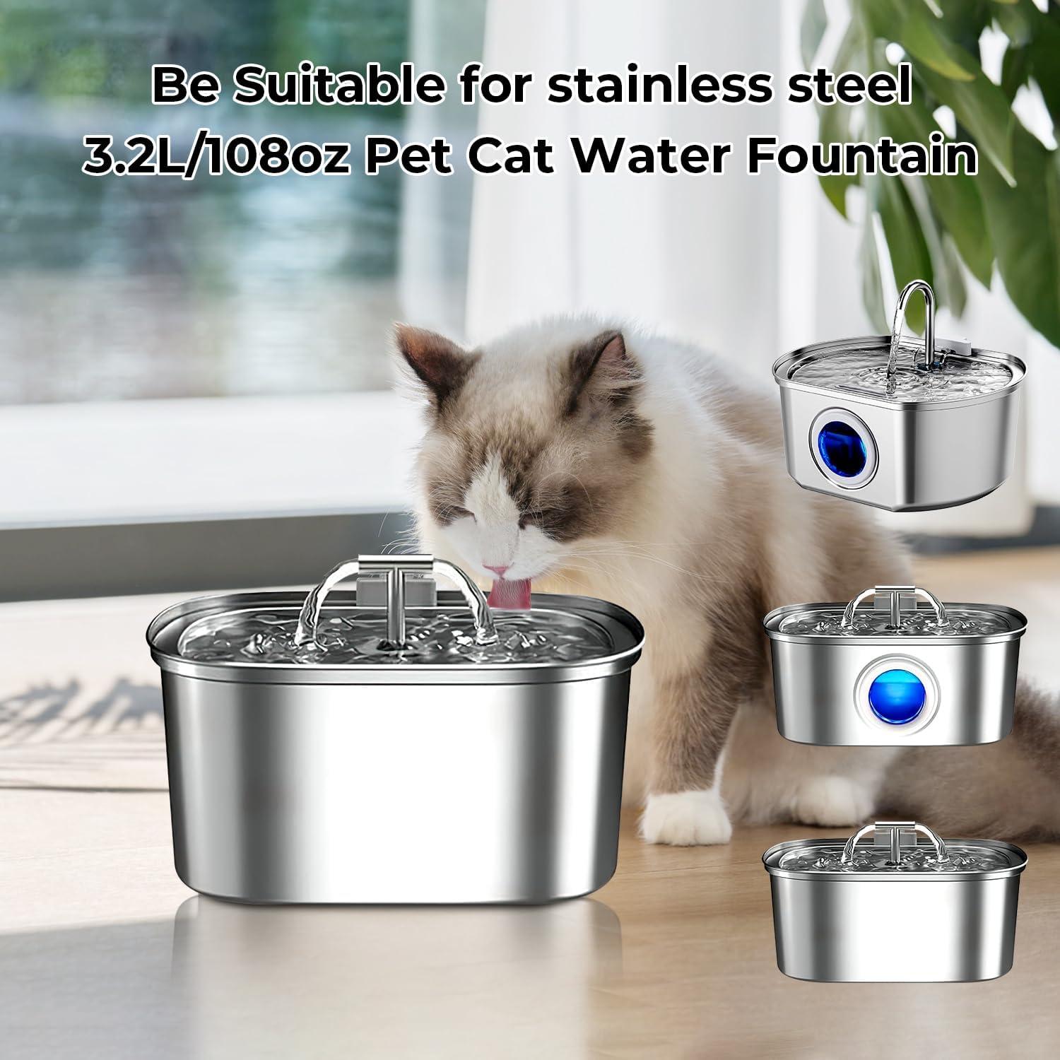 Paquete de 8 Filtros y 8 Esponjas WLOSKE para Fuente de Gatos 3.2L