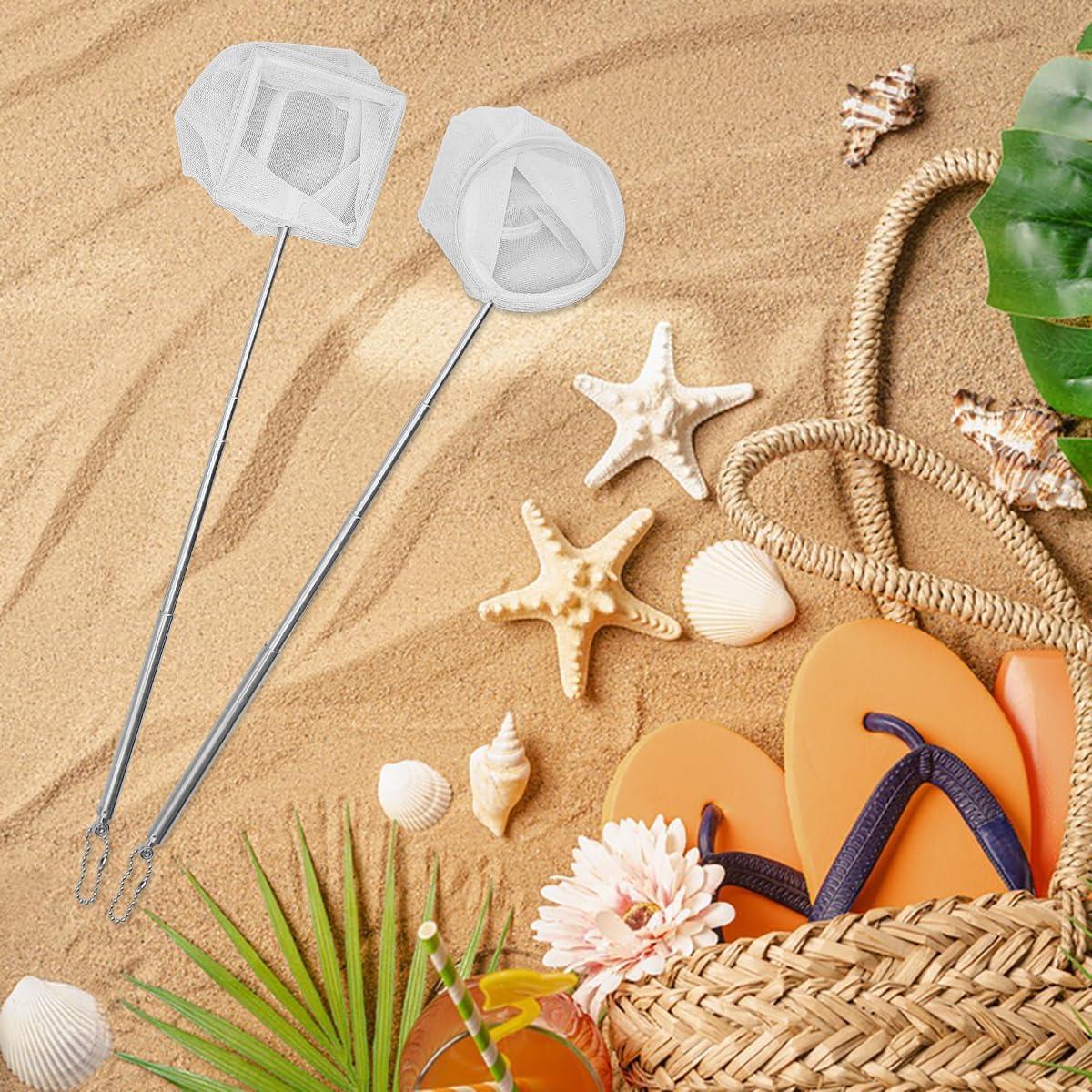 Juego de Redes de Pesca Retráctiles findTop - 4 Piezas, Acero Inoxidable