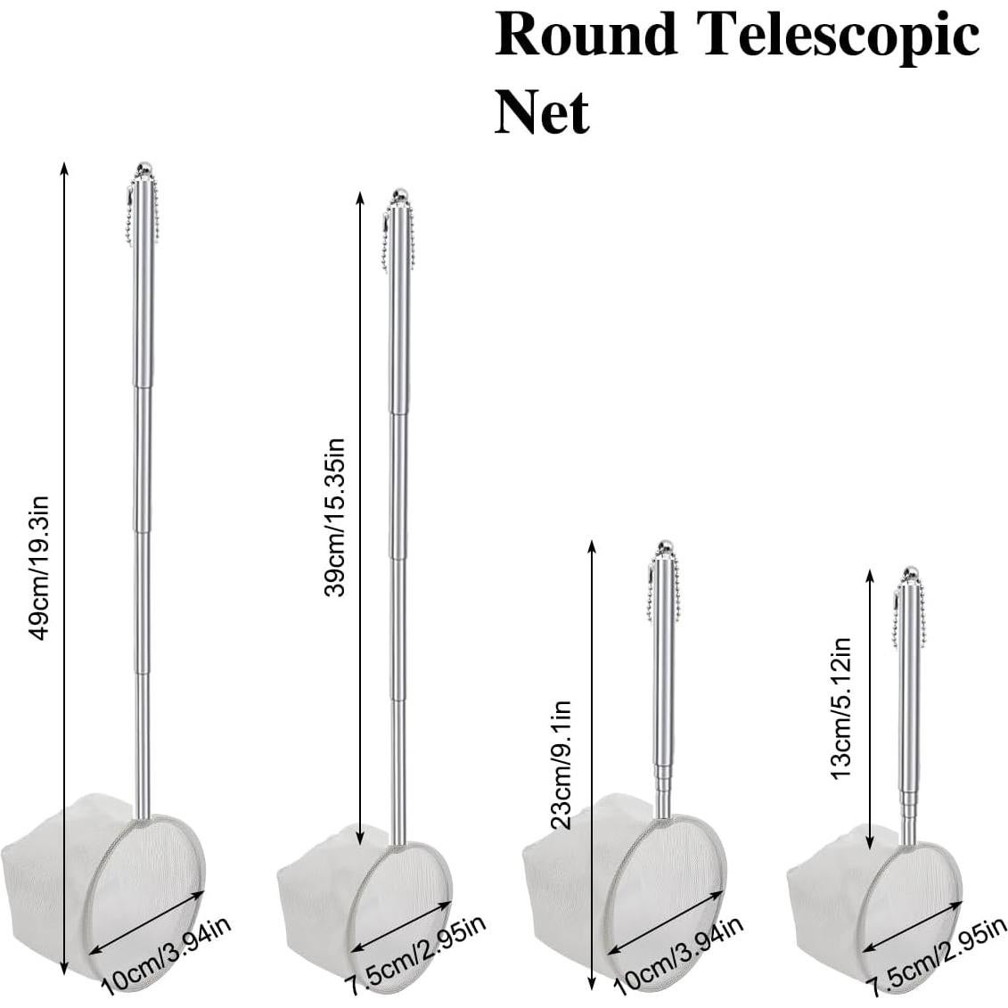 Juego de Redes de Pesca Retráctiles findTop - 4 Piezas, Acero Inoxidable