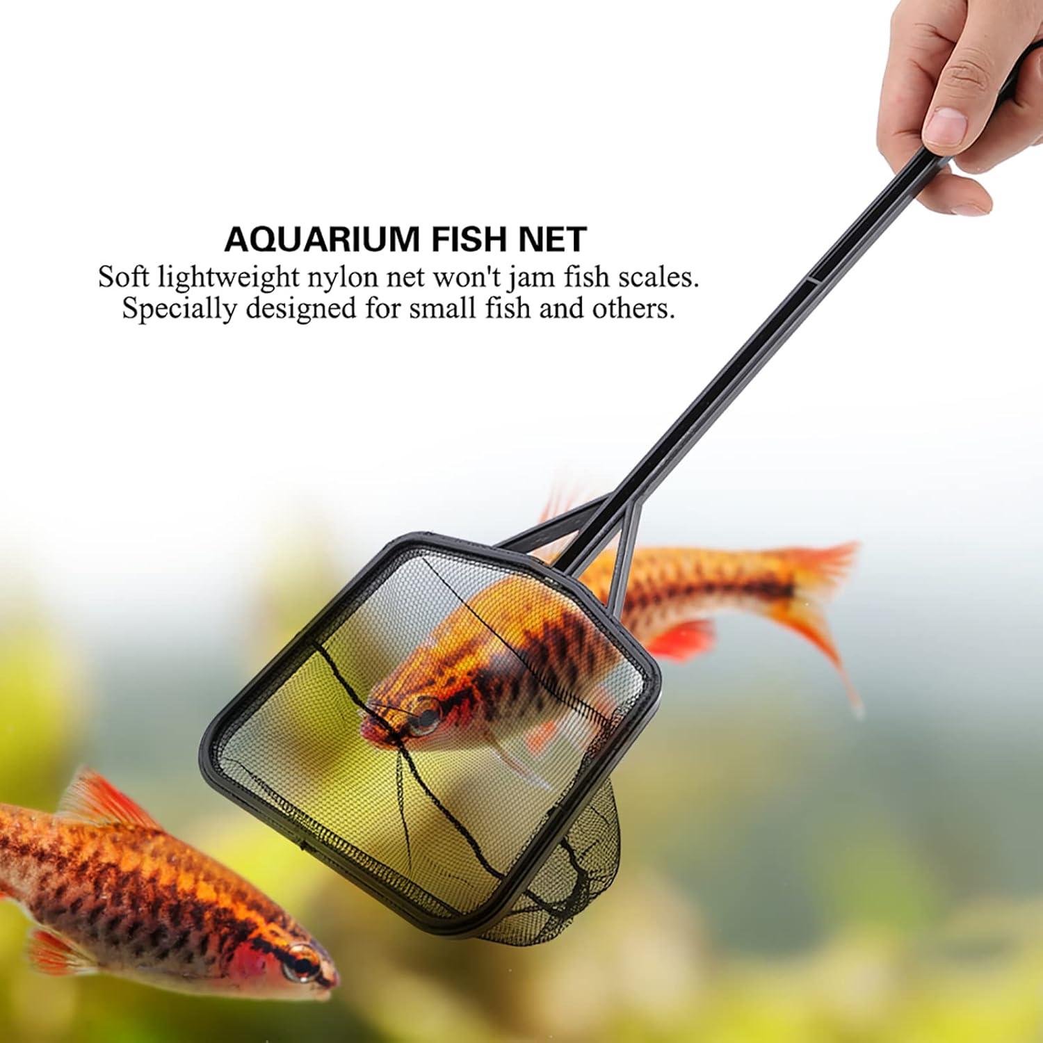 Red para Acuario Tiiyee, Malla Fina 41cm, Mango Largo