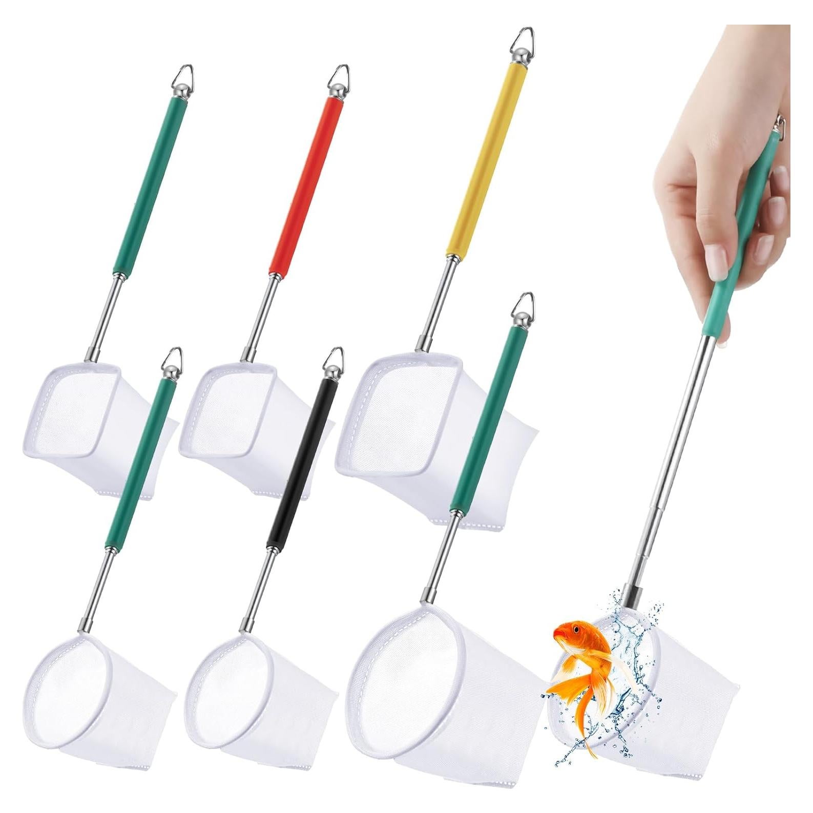 JaGely 6 Redes para Acuario con Mango Telescópico de Acero Inoxidable