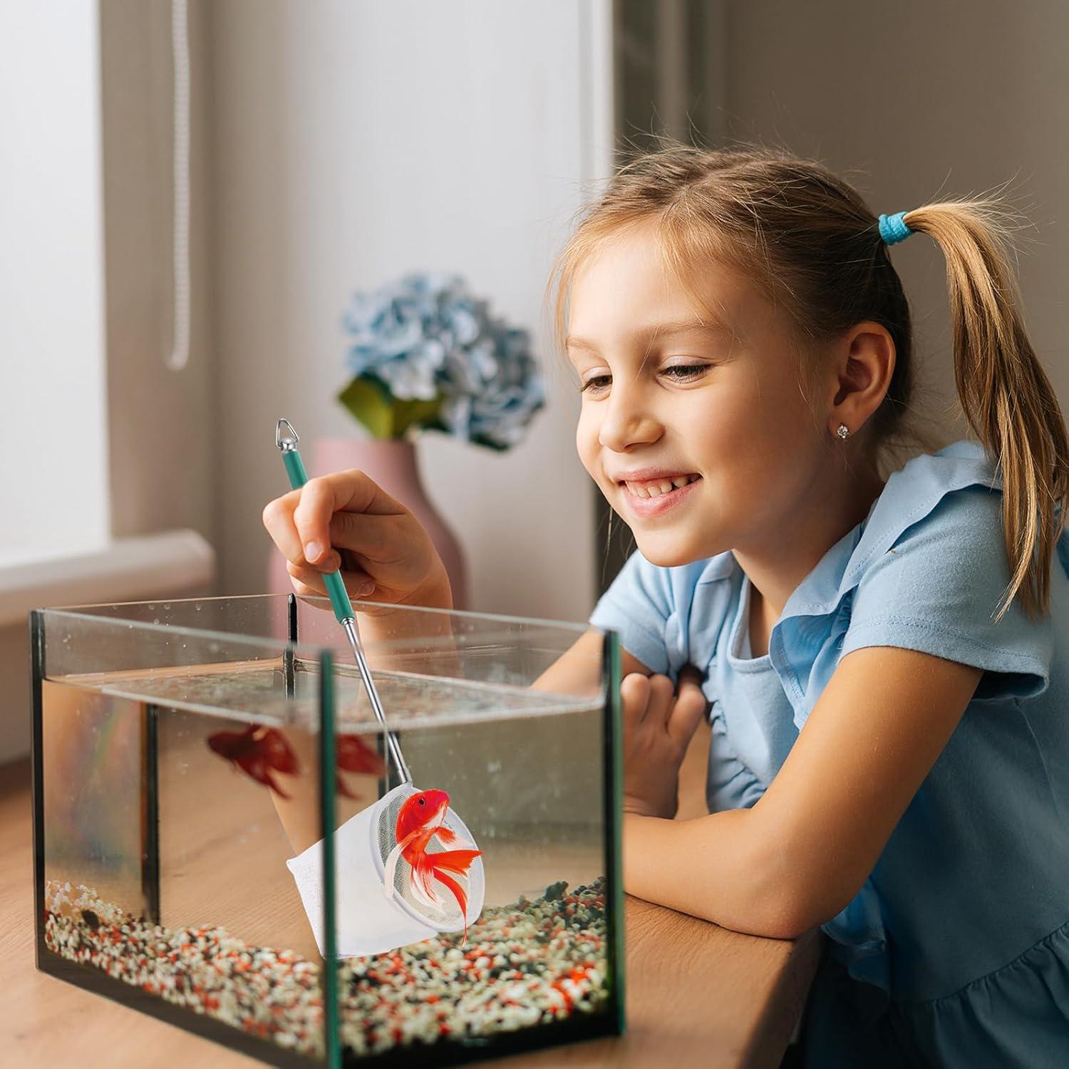 JaGely 6 Redes para Acuario con Mango Telescópico de Acero Inoxidable