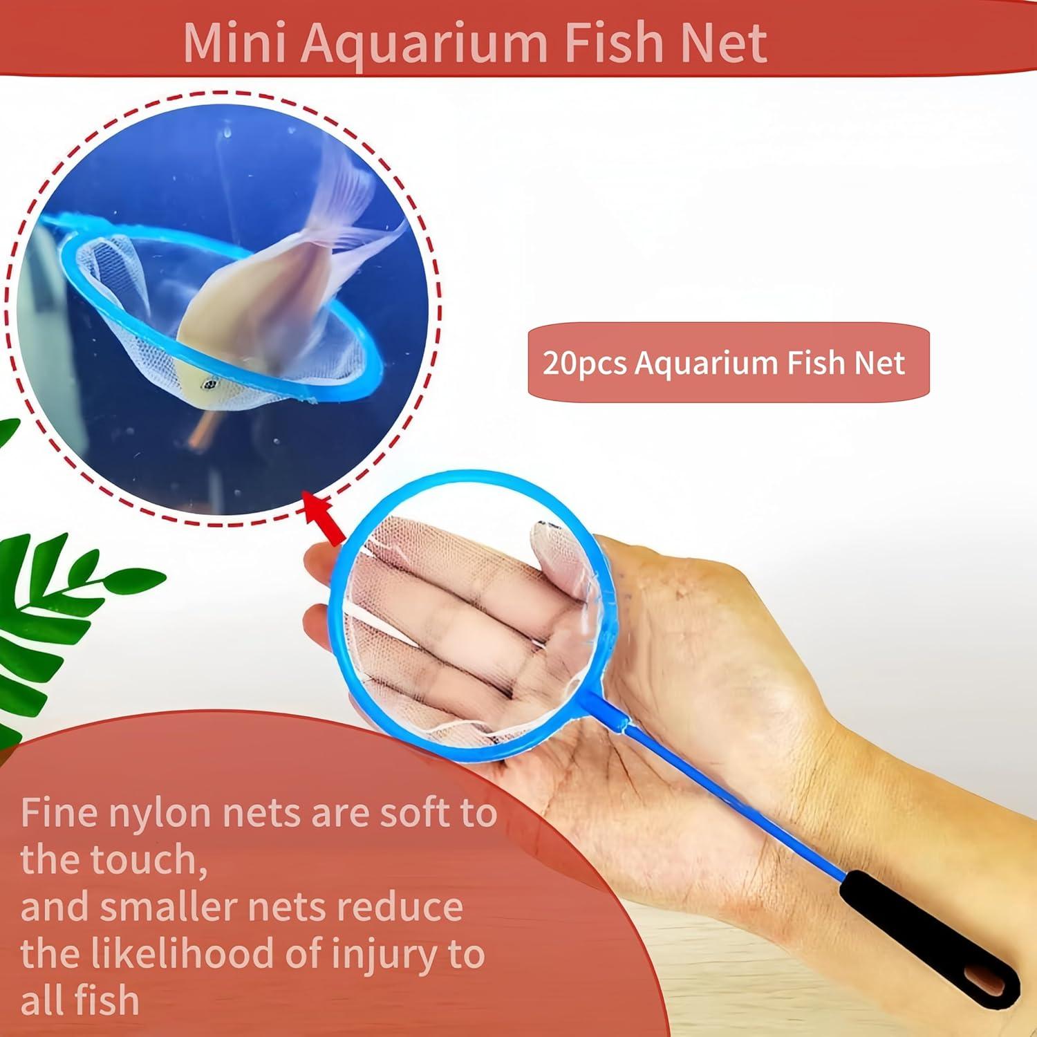 20 Redes de Limpieza para Acuario FKUMLUN 25cm Azul