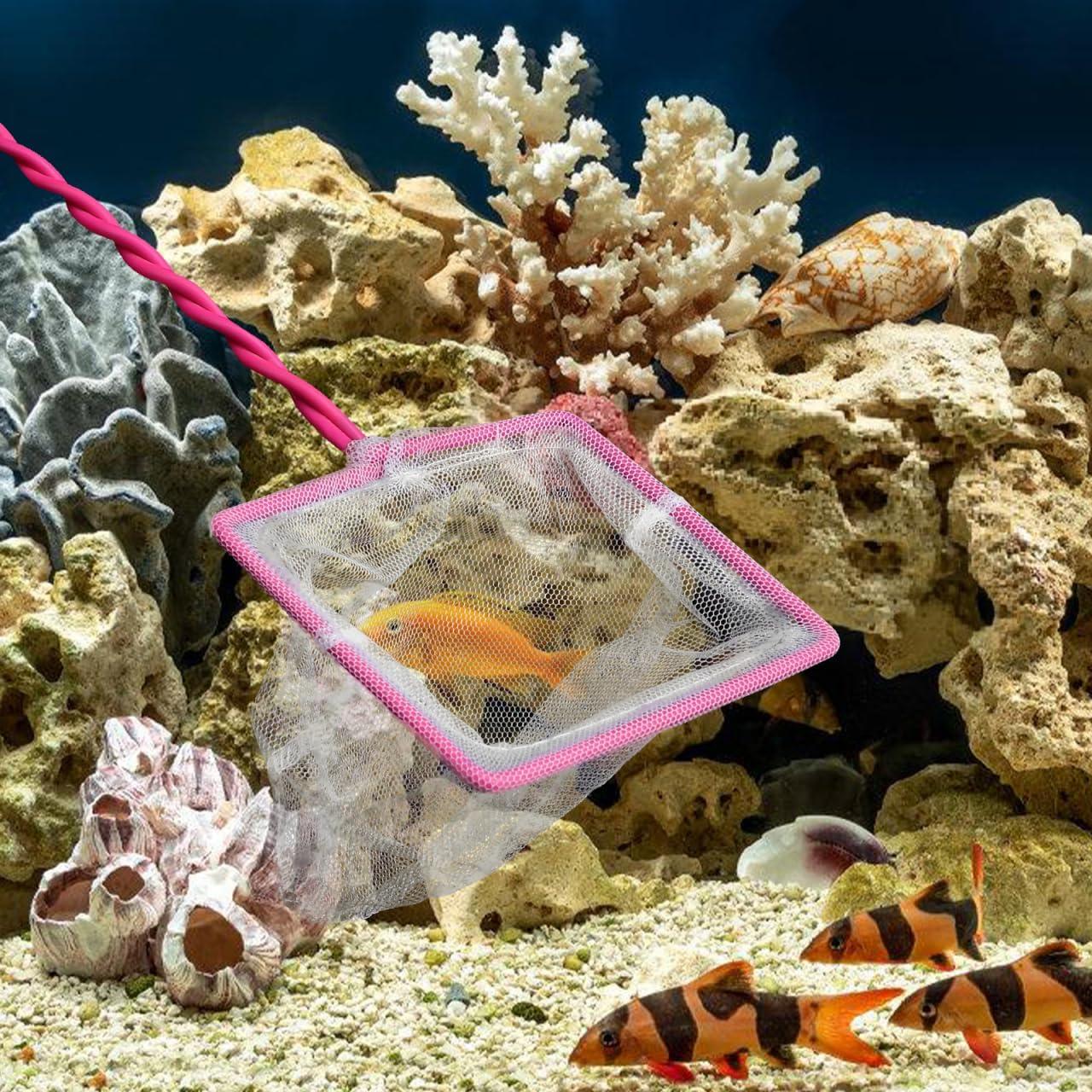 Juego de 3 Redes de Acuario Kisangel - Malla Fina Rosa