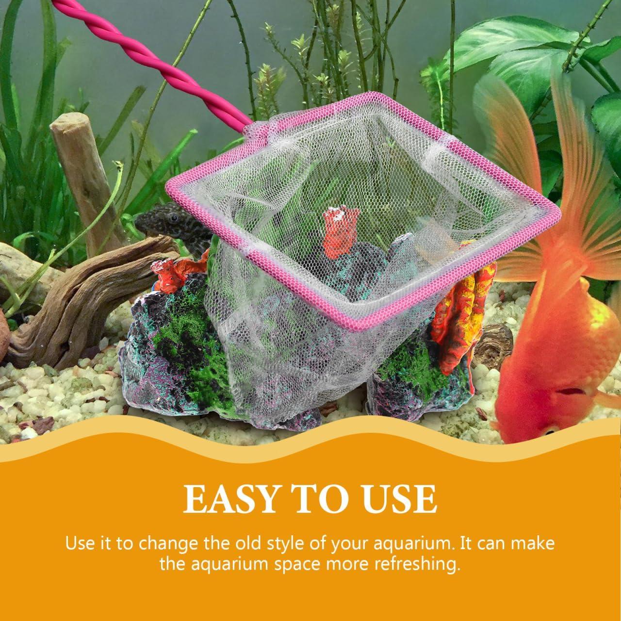 Juego de 3 Redes de Acuario Kisangel - Malla Fina Rosa