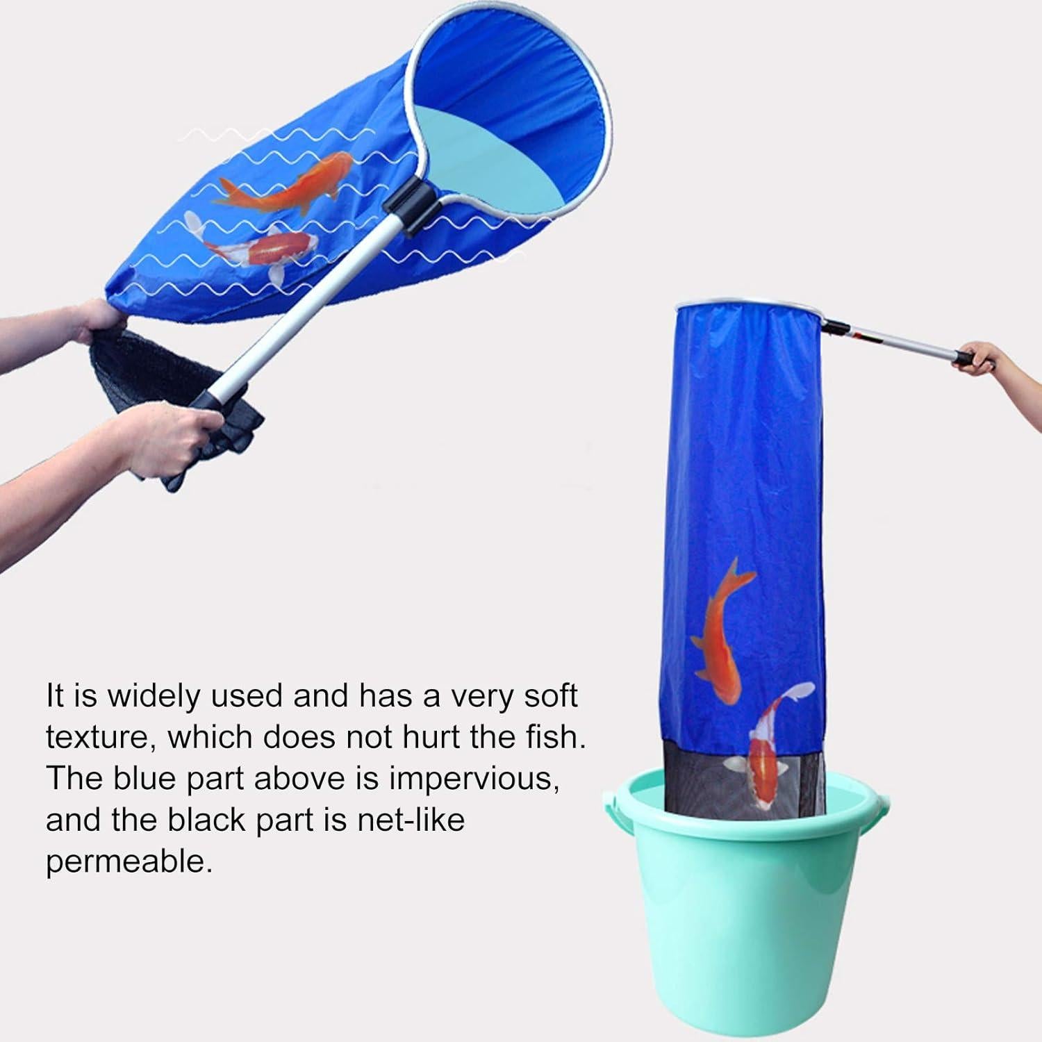 Red Suave para Peces Zerodis 40CM, Malla Nylon Antideslizante