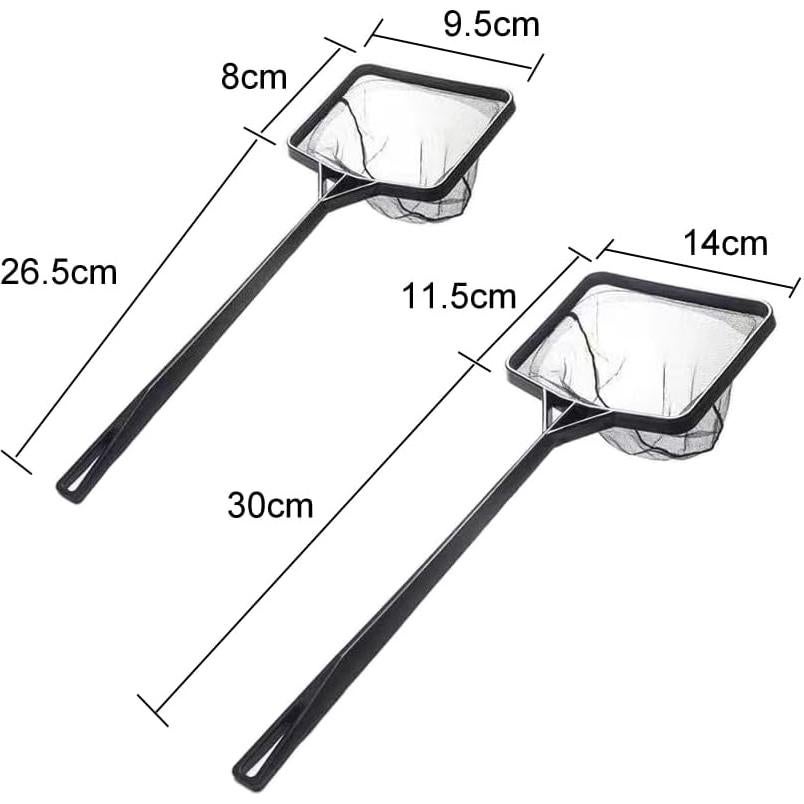 Red de Acuario Pequeña 9.5 cm y 14 cm con Mango Plástico Negro