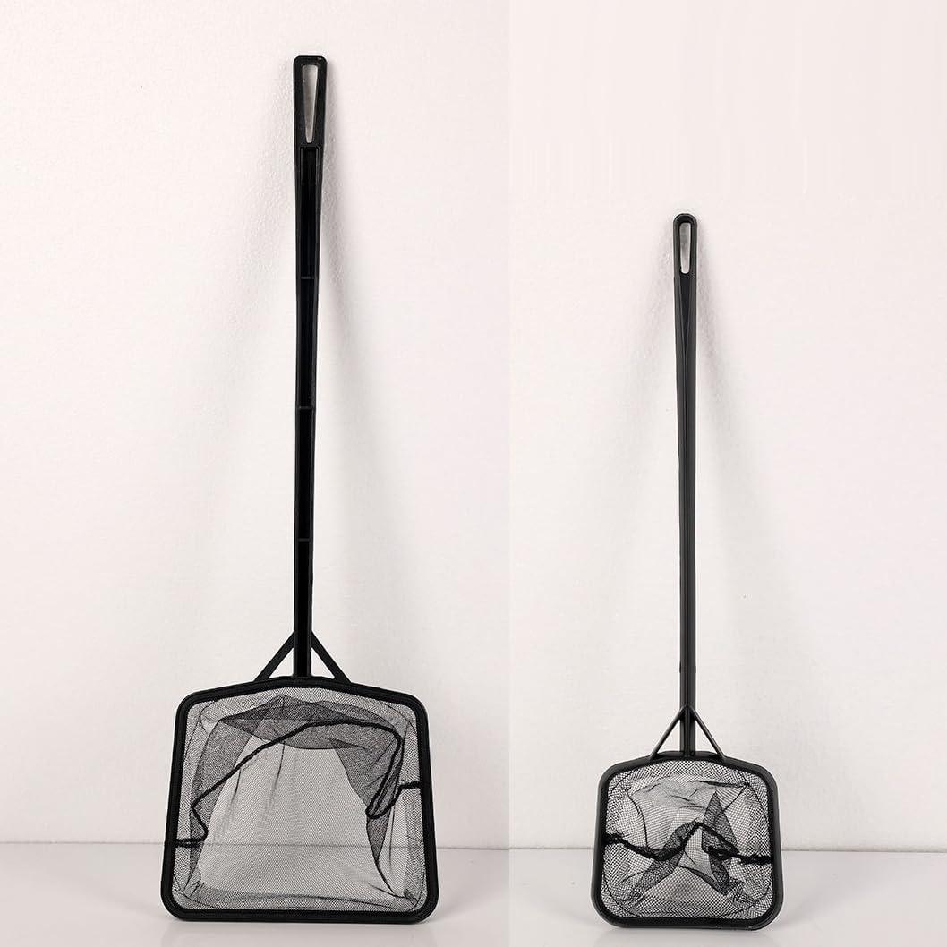 Red de Acuario Pequeña 9.5 cm y 14 cm con Mango Plástico Negro