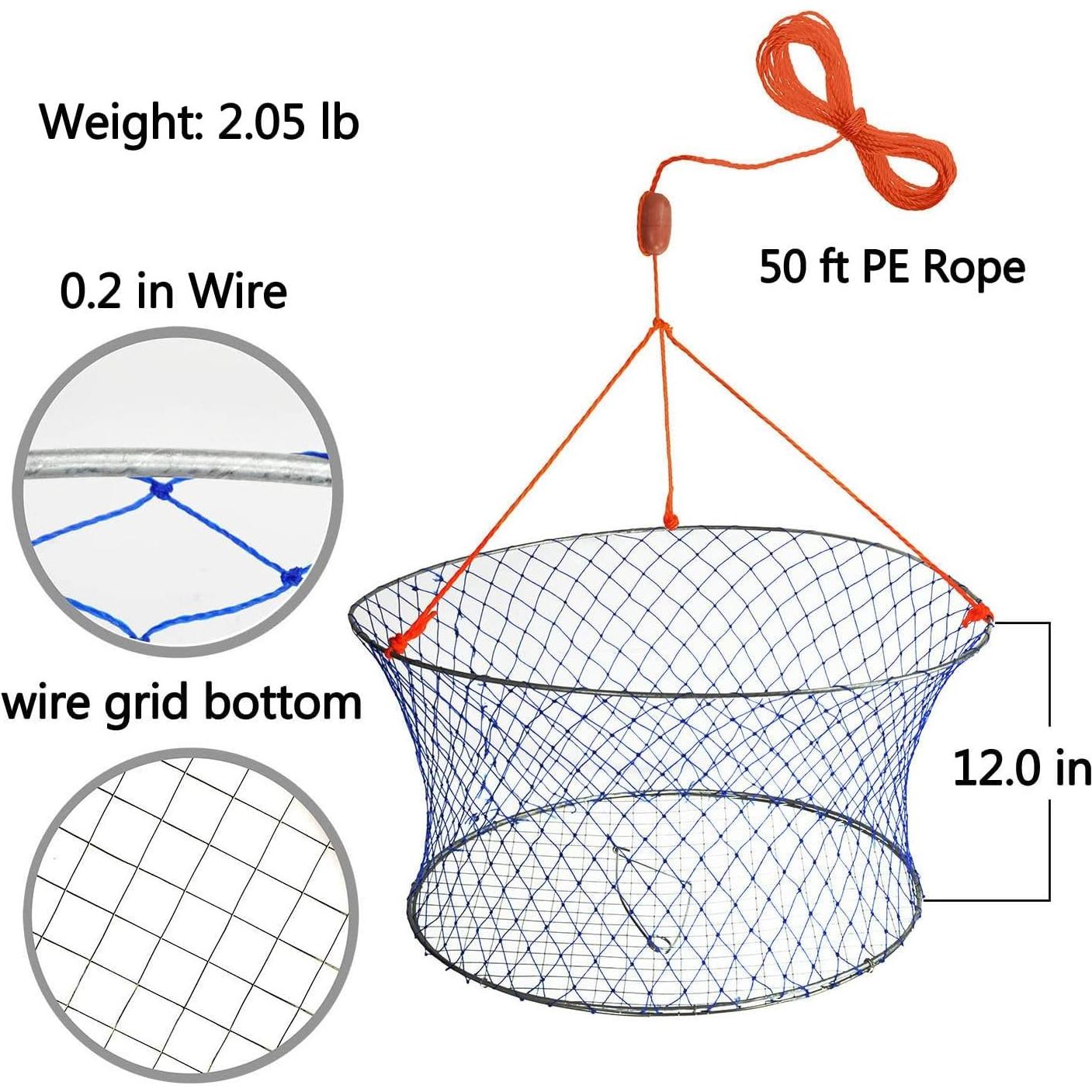 Red de Cangrejos Palmyth 61x51 cm con Clip y Cebo