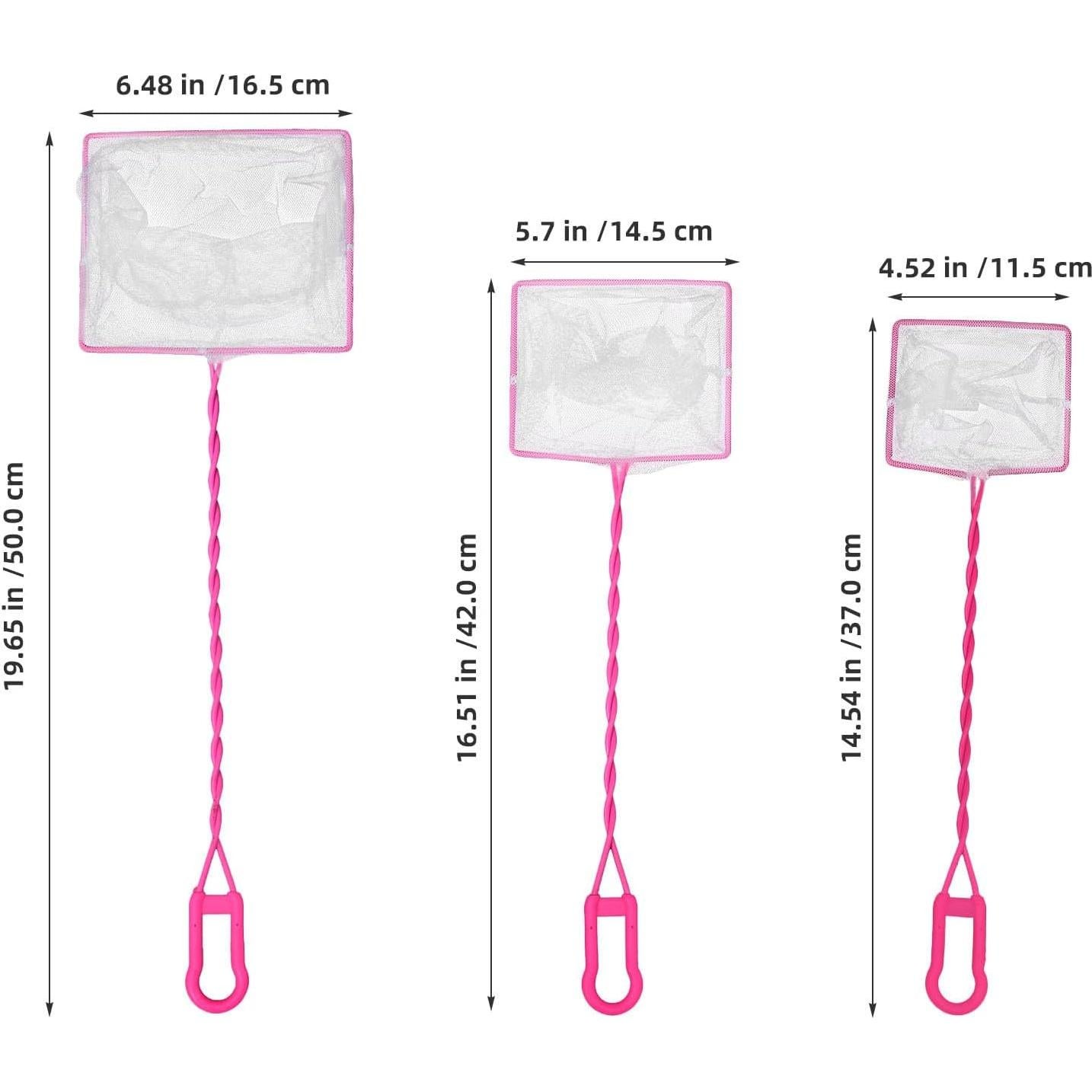 Red de Pescado para Acuario POPETPOP - 3 Pcs, Malla Fina, Rosa