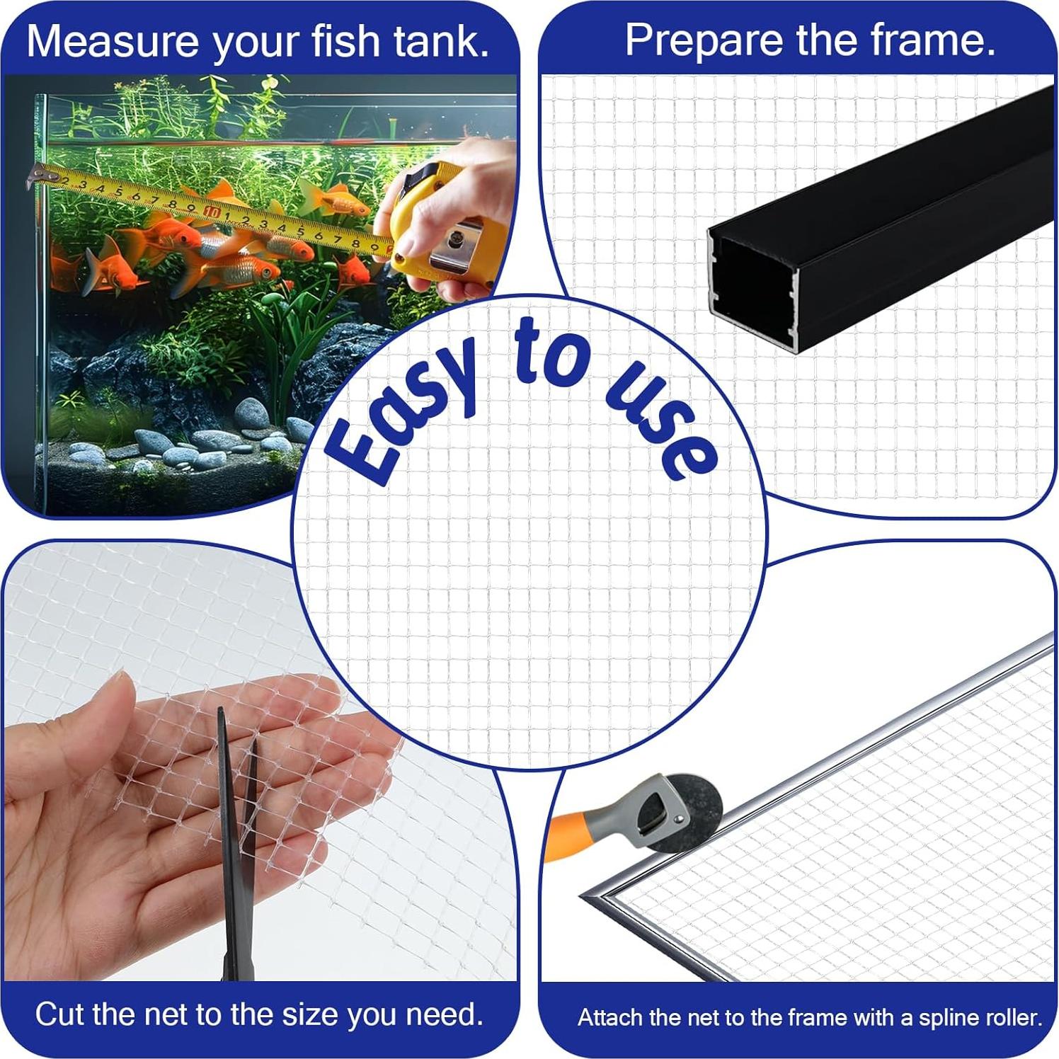 Malla Transparente para Acuario Bruislard 2x1m Reemplazo