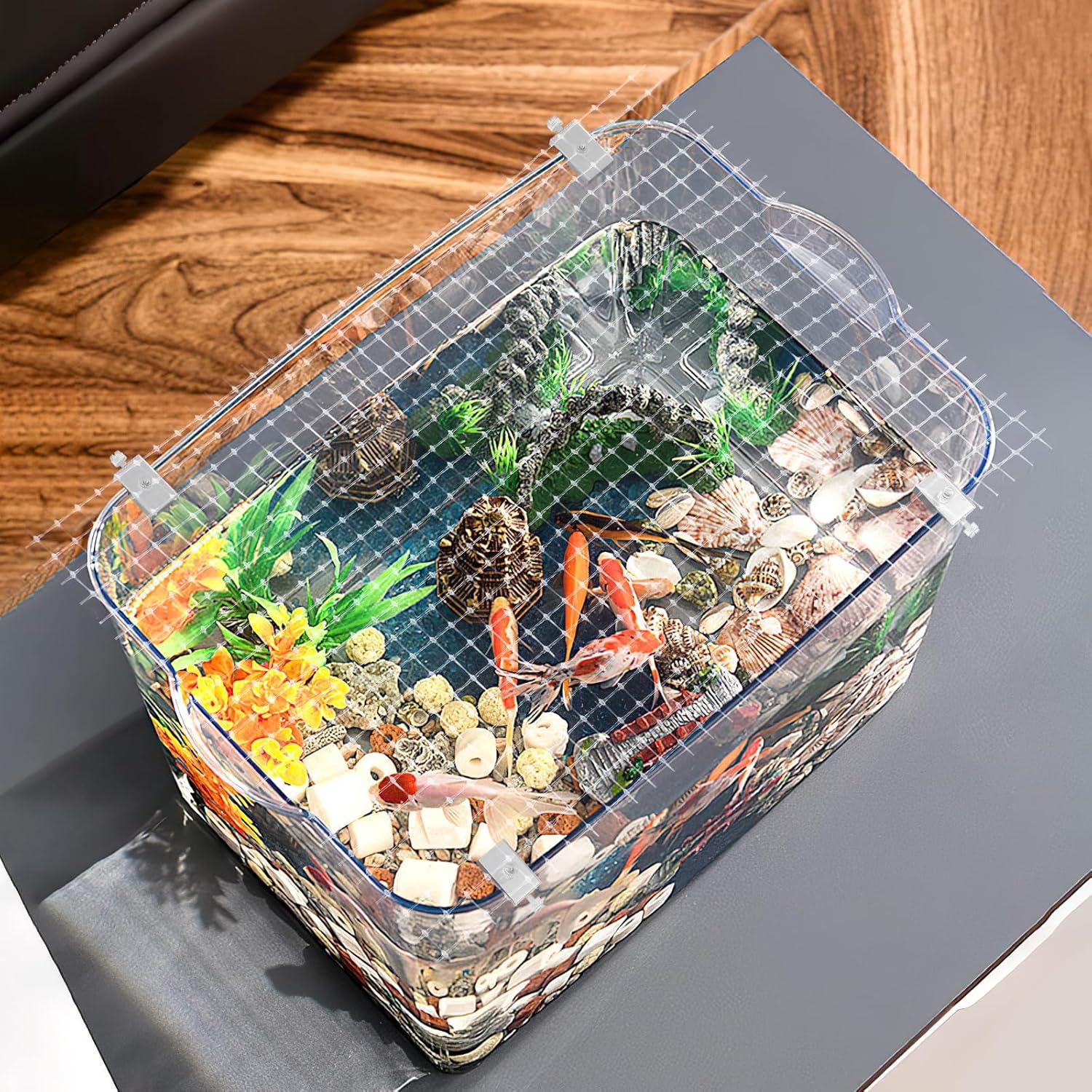 Red Antisalto para Acuario VILLCASE 70x53 cm Transparente