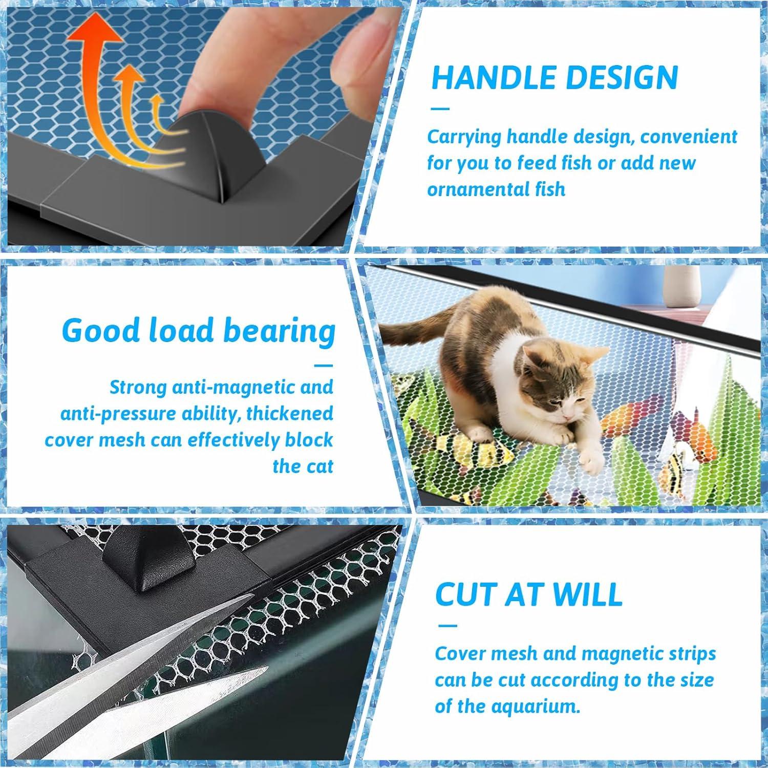 Cubierta de red anti-salto magnética FUYITE 2.29m para acuario
