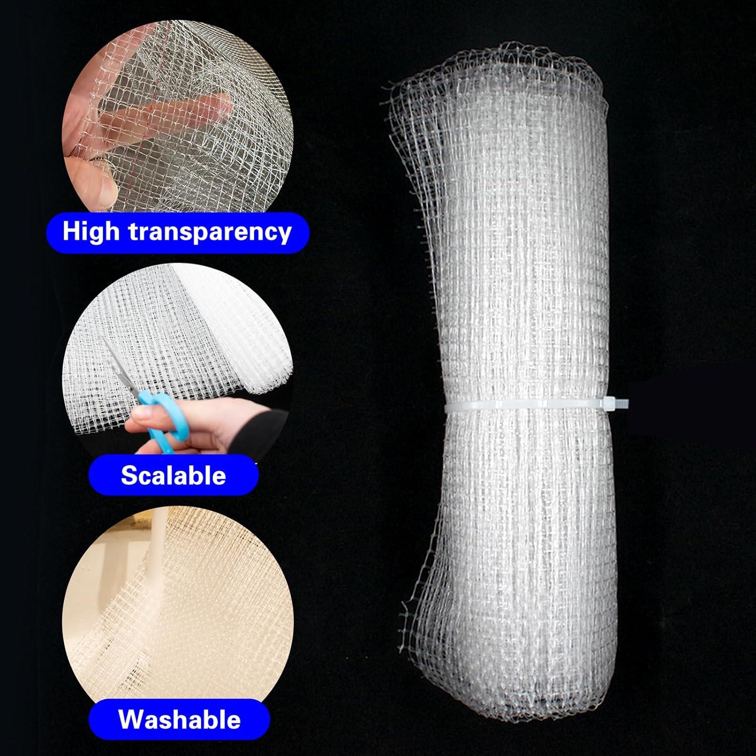 Malla Transparente JoyHuaTrade 1x2m para Acuario con Tornillos