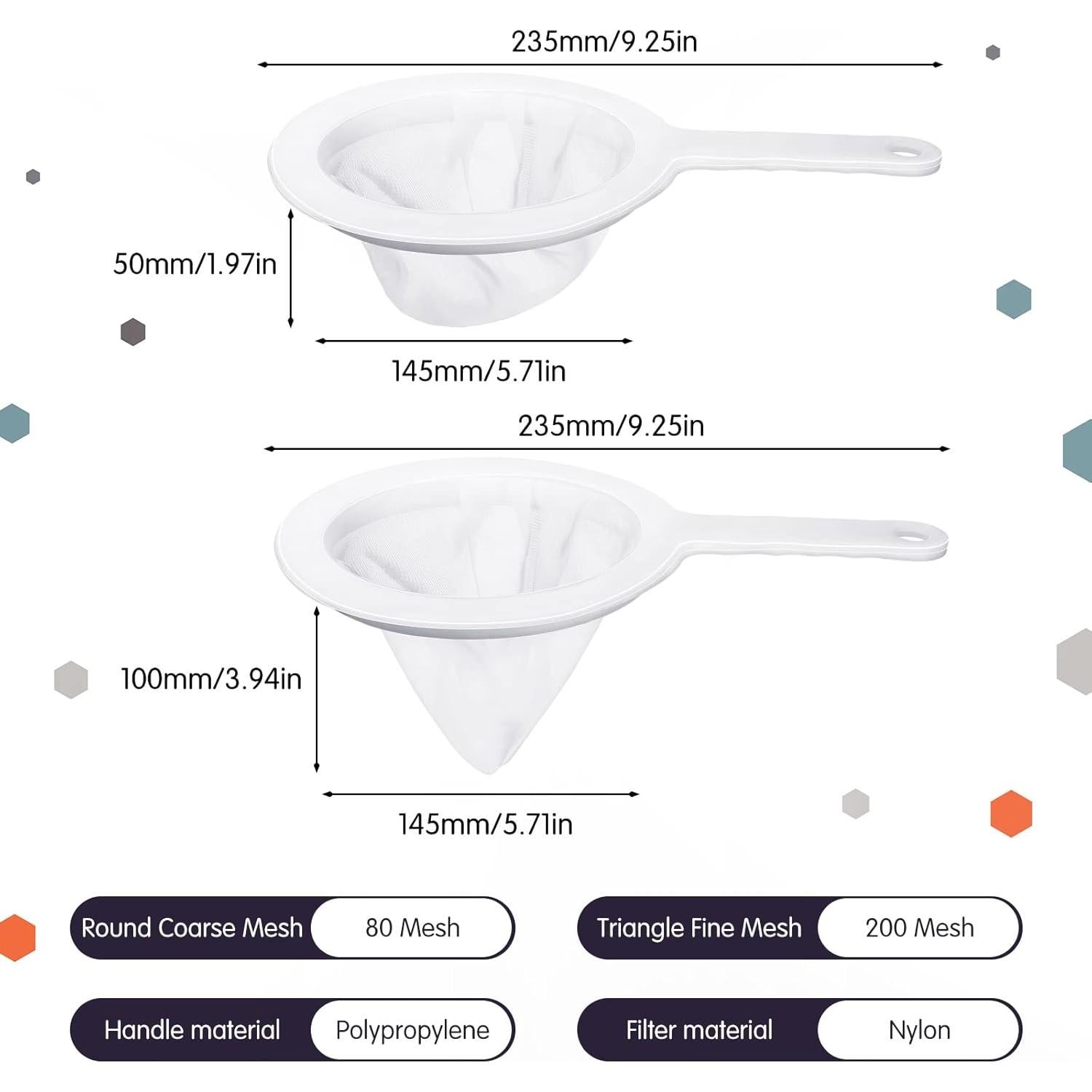Red para Crustáceos Yinkin 2 Pcs Tamiz 80 y 200 Malla