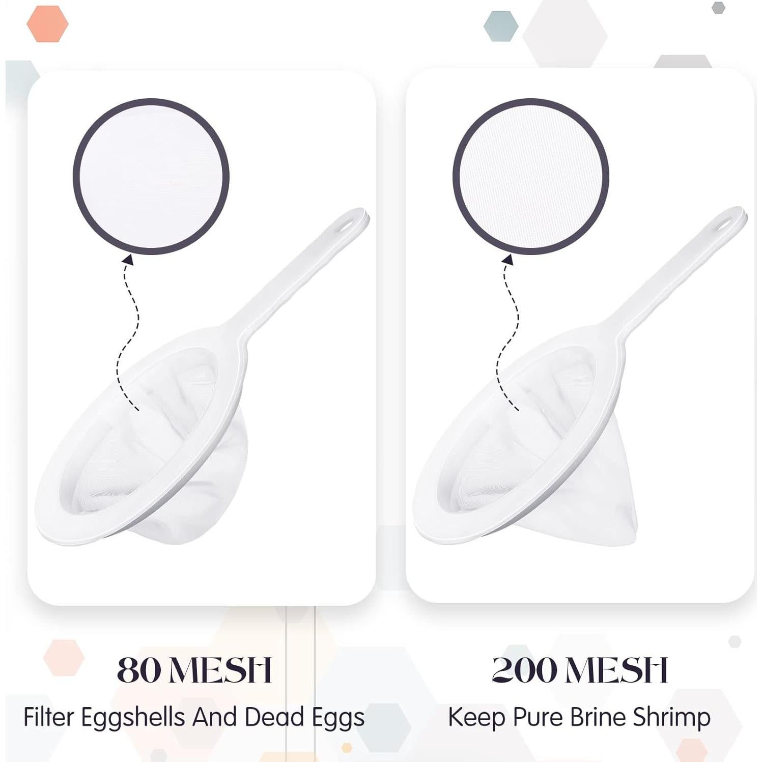 Red para Crustáceos Yinkin 2 Pcs Tamiz 80 y 200 Malla