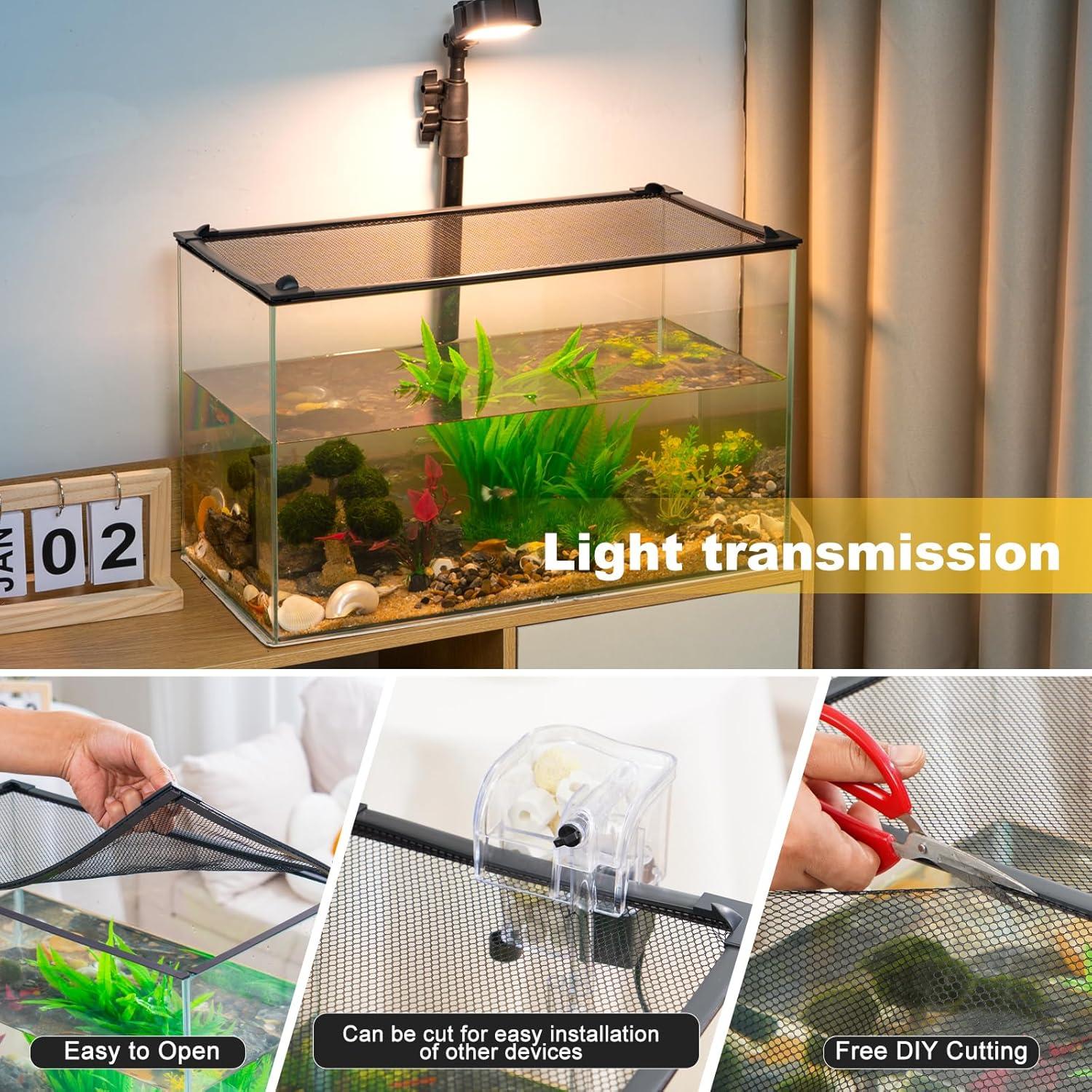 Tapa de Acuario Magnética Uross 109x54 cm Red Antisalto