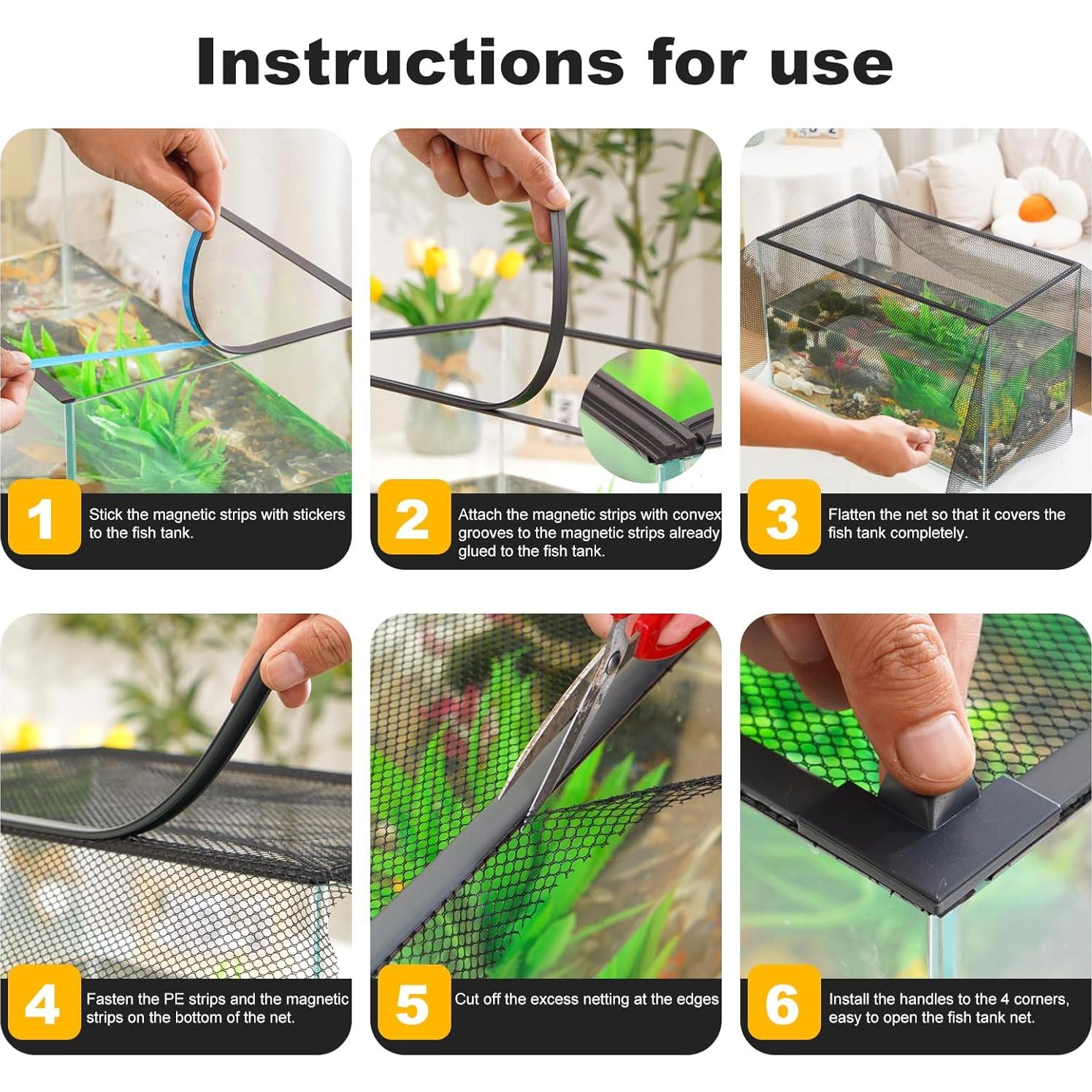 Tapa de Acuario Magnética Uross 109x54 cm Red Antisalto