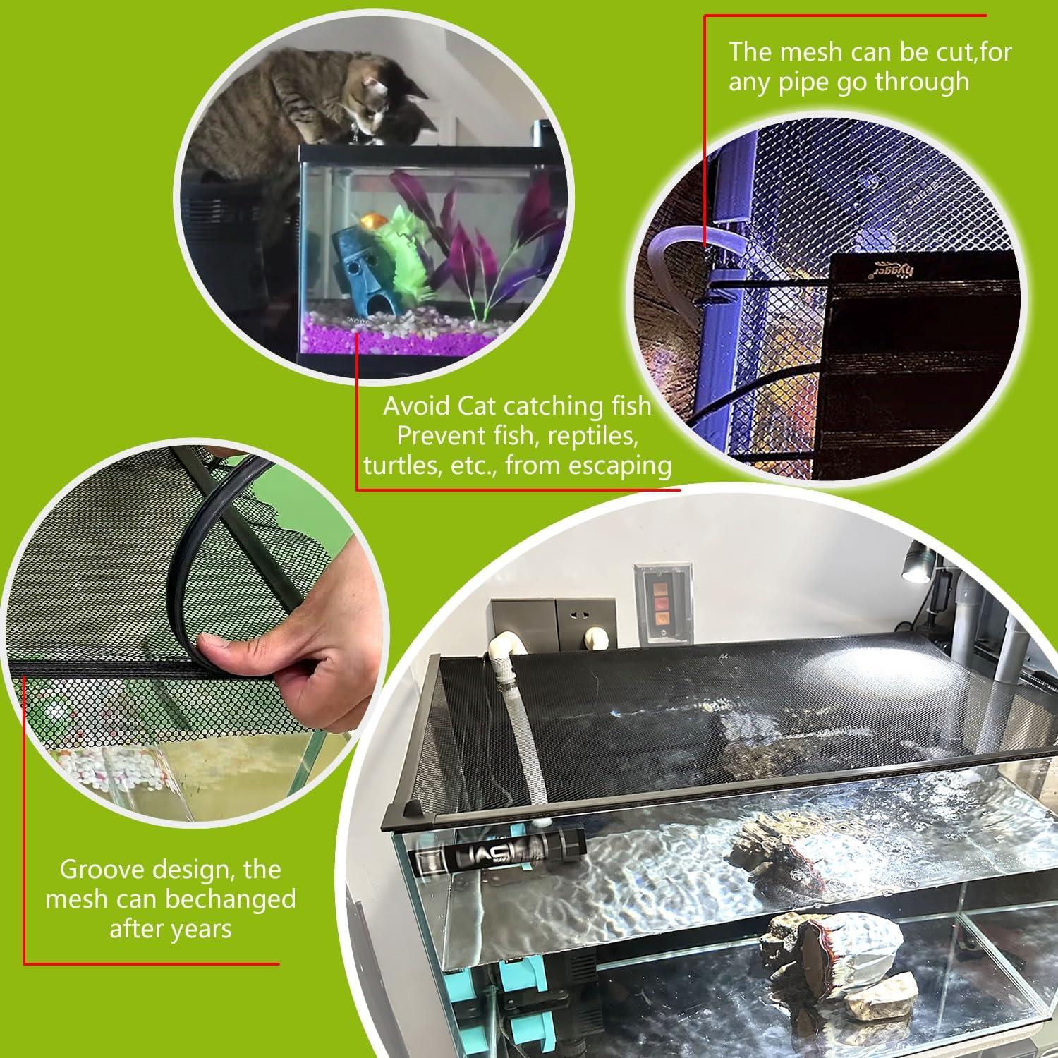 Cubierta de red magnética para acuario RODENET 99x48 cm Gris