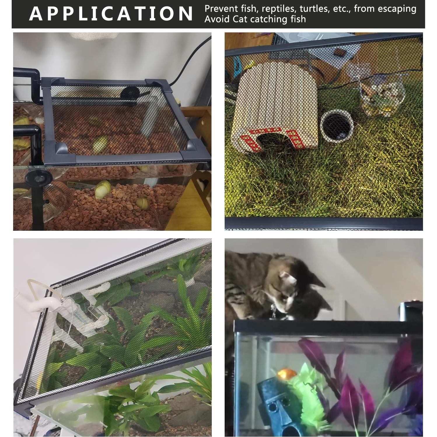 Cubierta de red magnética para acuario RODENET 99x48 cm Gris