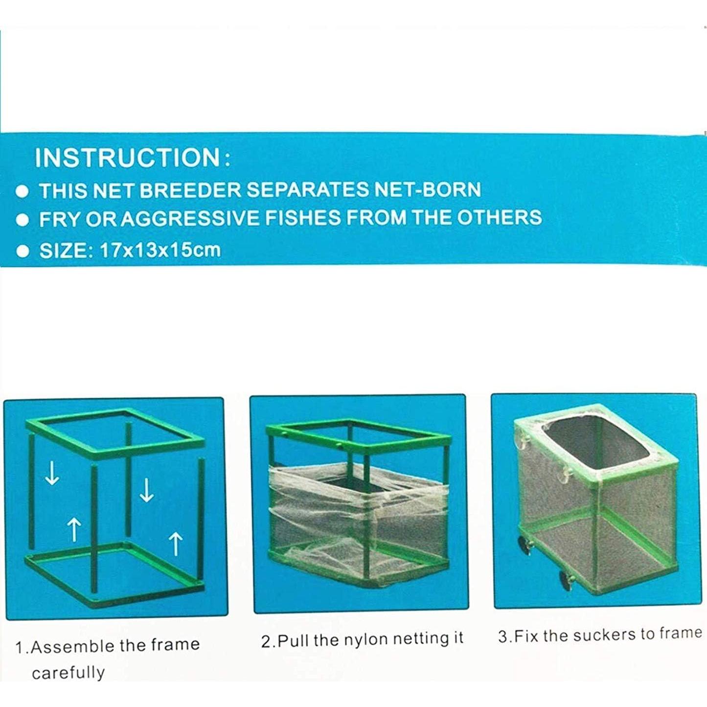 Caja de Cría de Peces COMOK Acuario Malla Verde 16x14.2x15cm