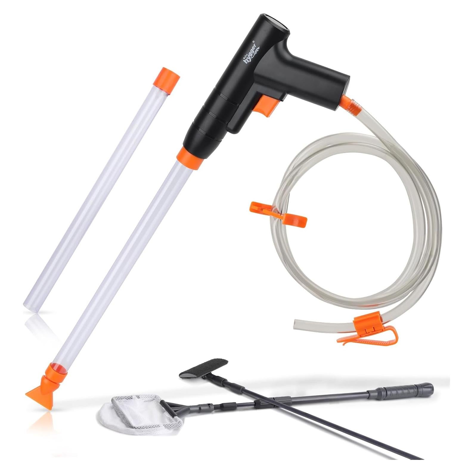 Kit de Limpieza para Acuarios hygger - Aspiradora de Grava y Cepillo
