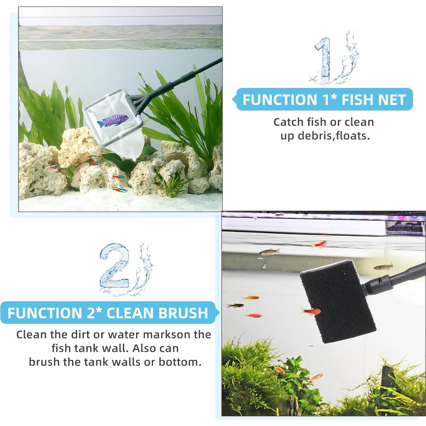Kit de Limpieza para Acuarios hygger - Aspiradora de Grava y Cepillo