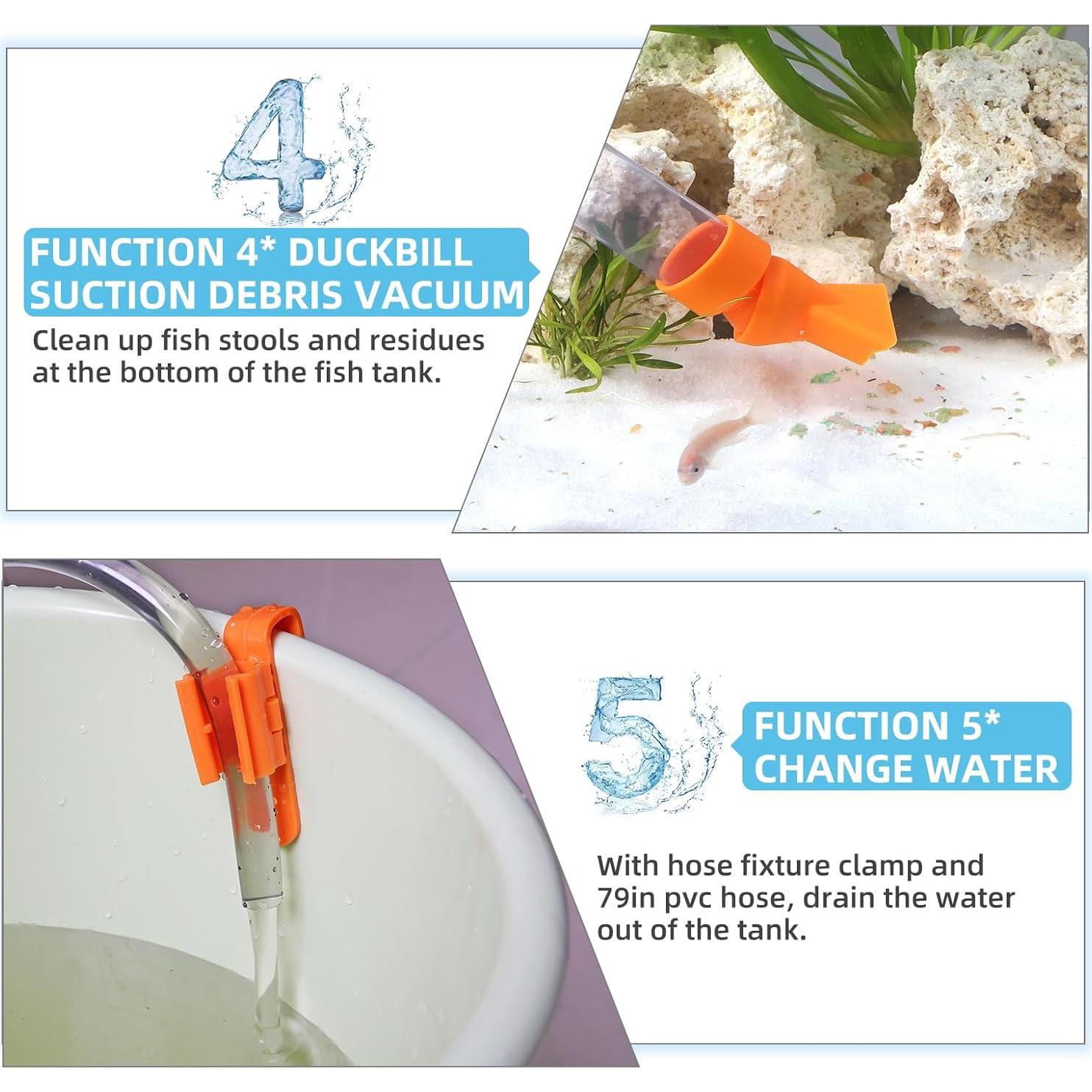 Kit de Limpieza para Acuarios hygger - Aspiradora de Grava y Cepillo