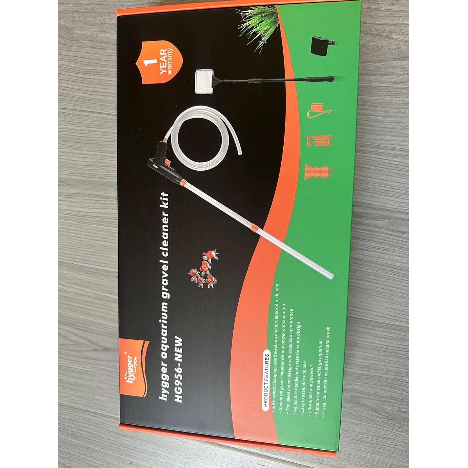 Kit de Limpieza para Acuarios hygger - Aspiradora de Grava y Cepillo