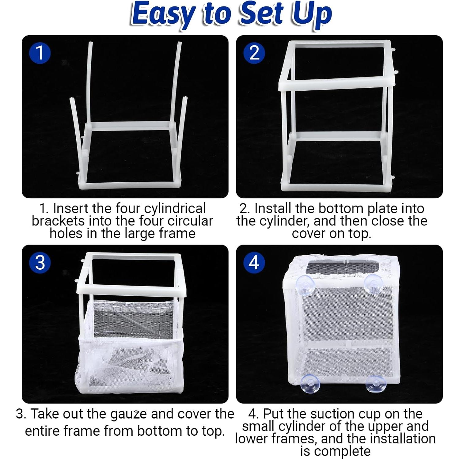 Caja Criadora de Peces FdcLixuvol 2 Piezas Malla Nylon 16x14x15cm