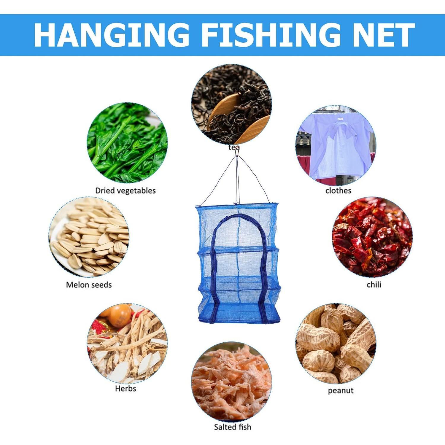 Red de Secado de Alimentos Plegable 4 Capas BESPORTBLE 66x35cm