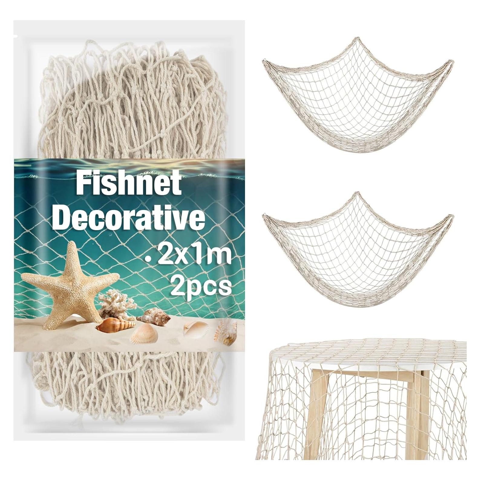 Red de Pescado Decorativa Sukh 2PCS Algodón 198x150cm