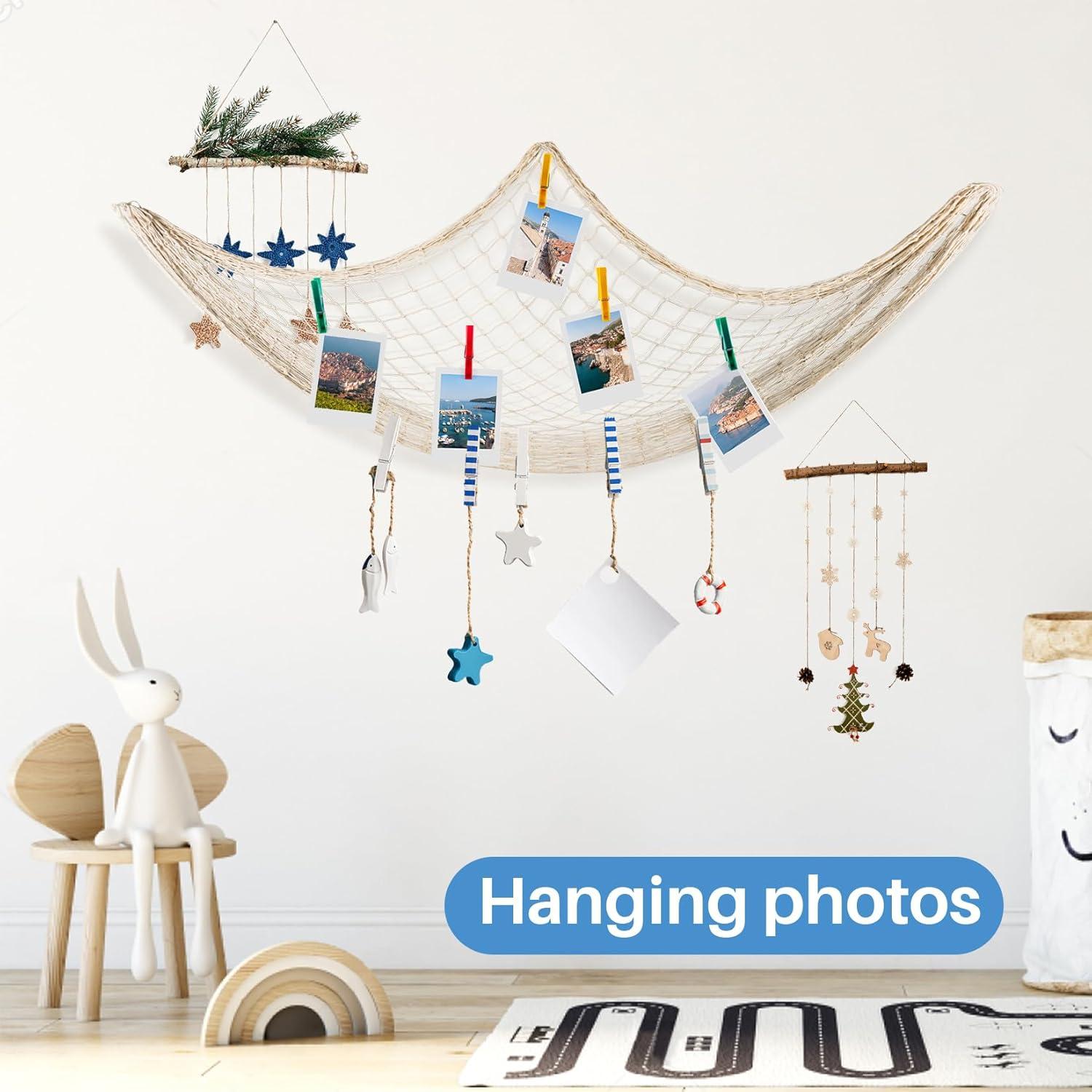 Red de Pescado Decorativa Sukh 2PCS Algodón 198x150cm