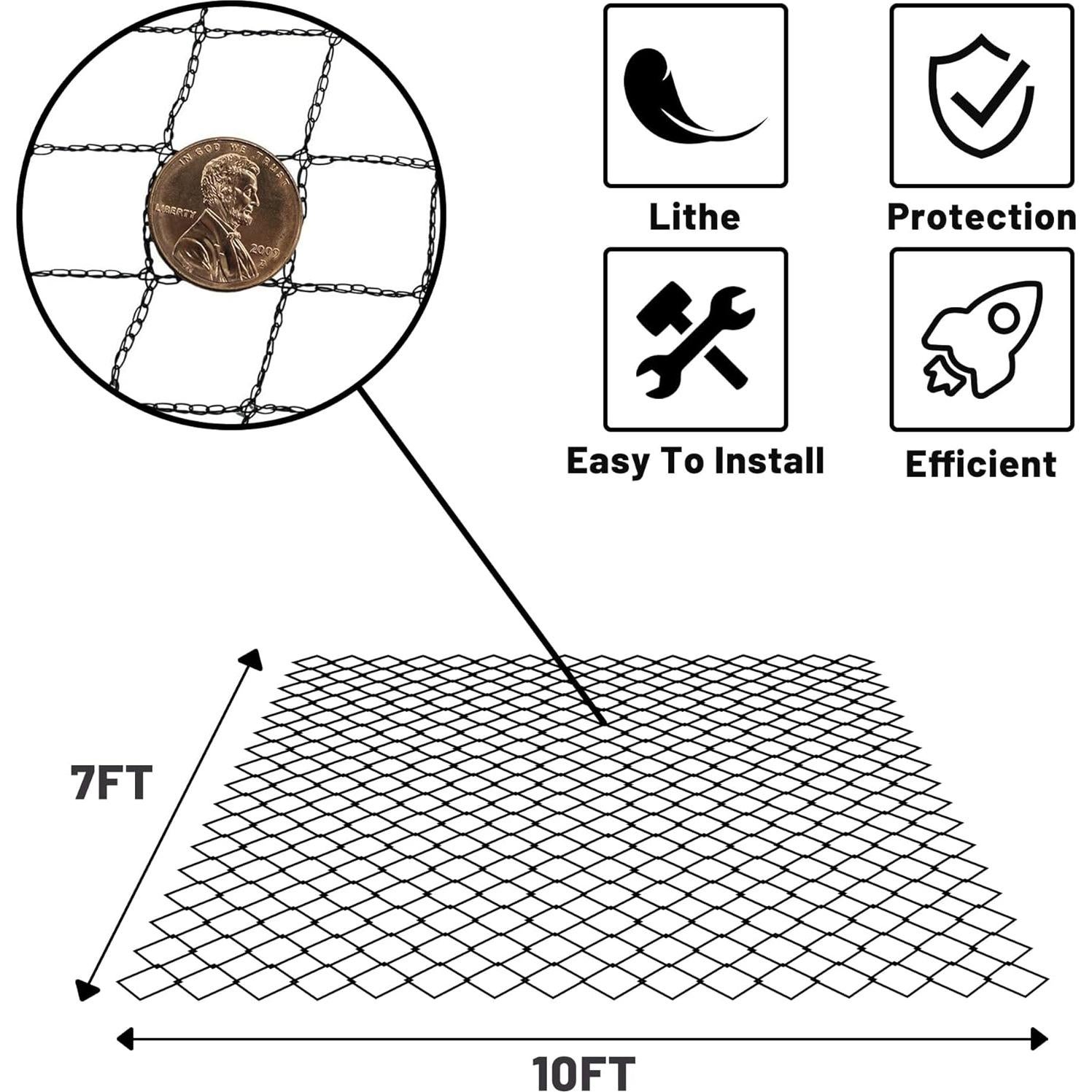 Red de Estanque Koi Rainleaf 2.13 m x 3.05 m con Estacas